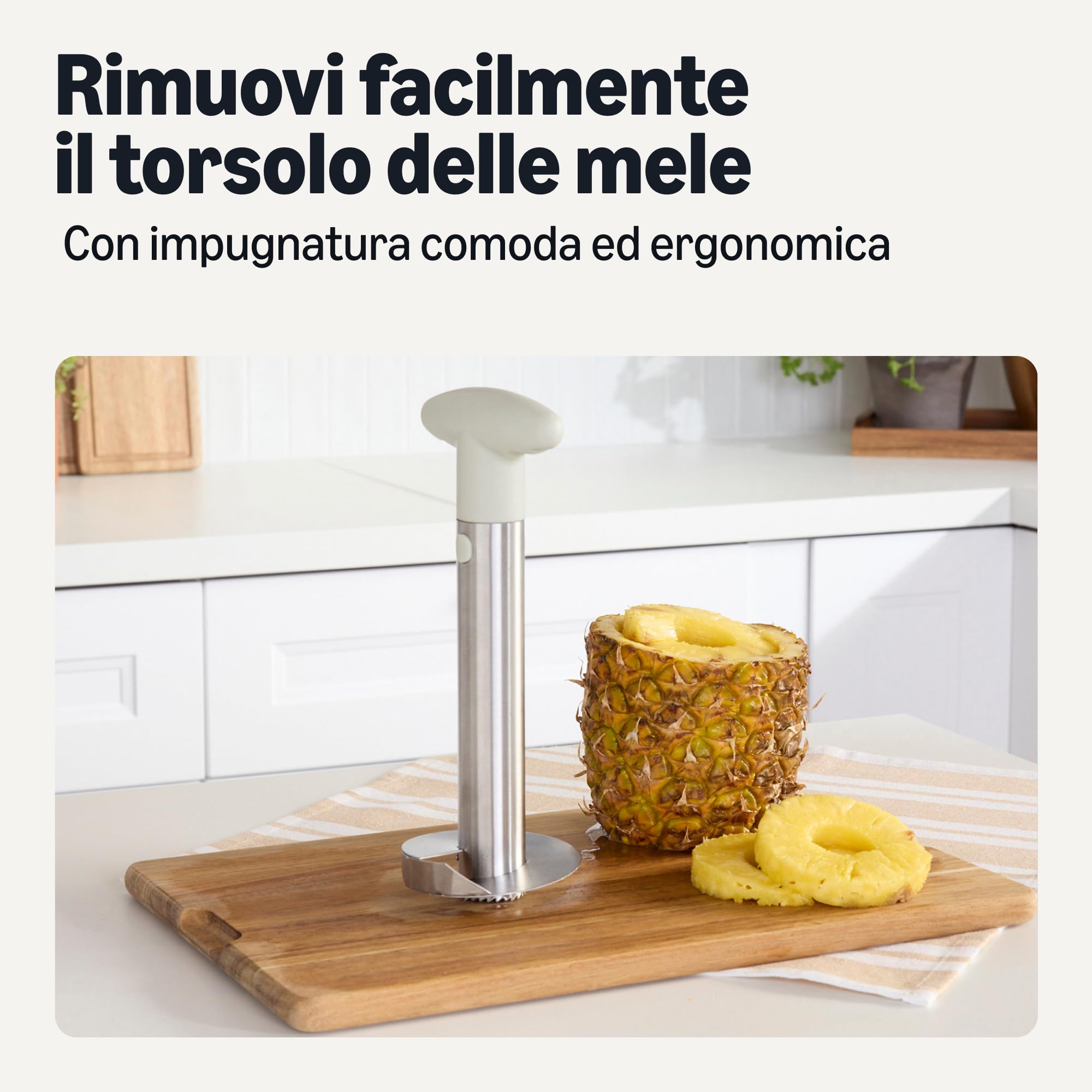 Amazon Basics levatorsoli set 2 pezzi ananas mela acciaio