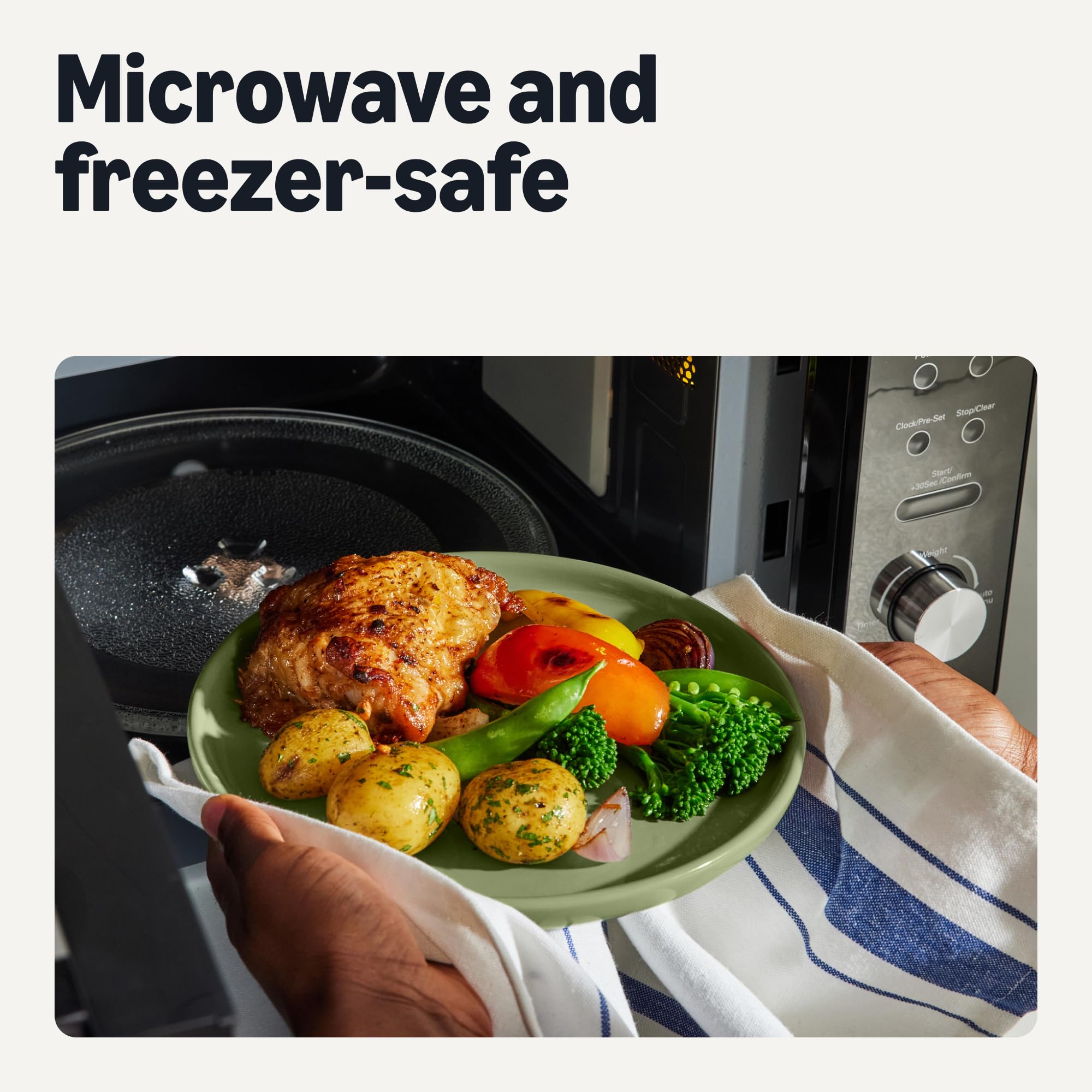 Amazon Basics Servizio da Tavola 12 Pezzi Verde Oliva Gres