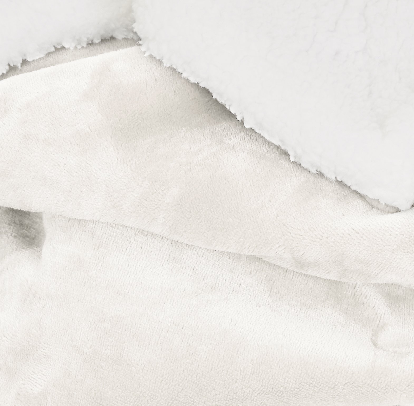 Amazon Basics Coperta Micro-Mink Sherpa 150x200cm Panna
