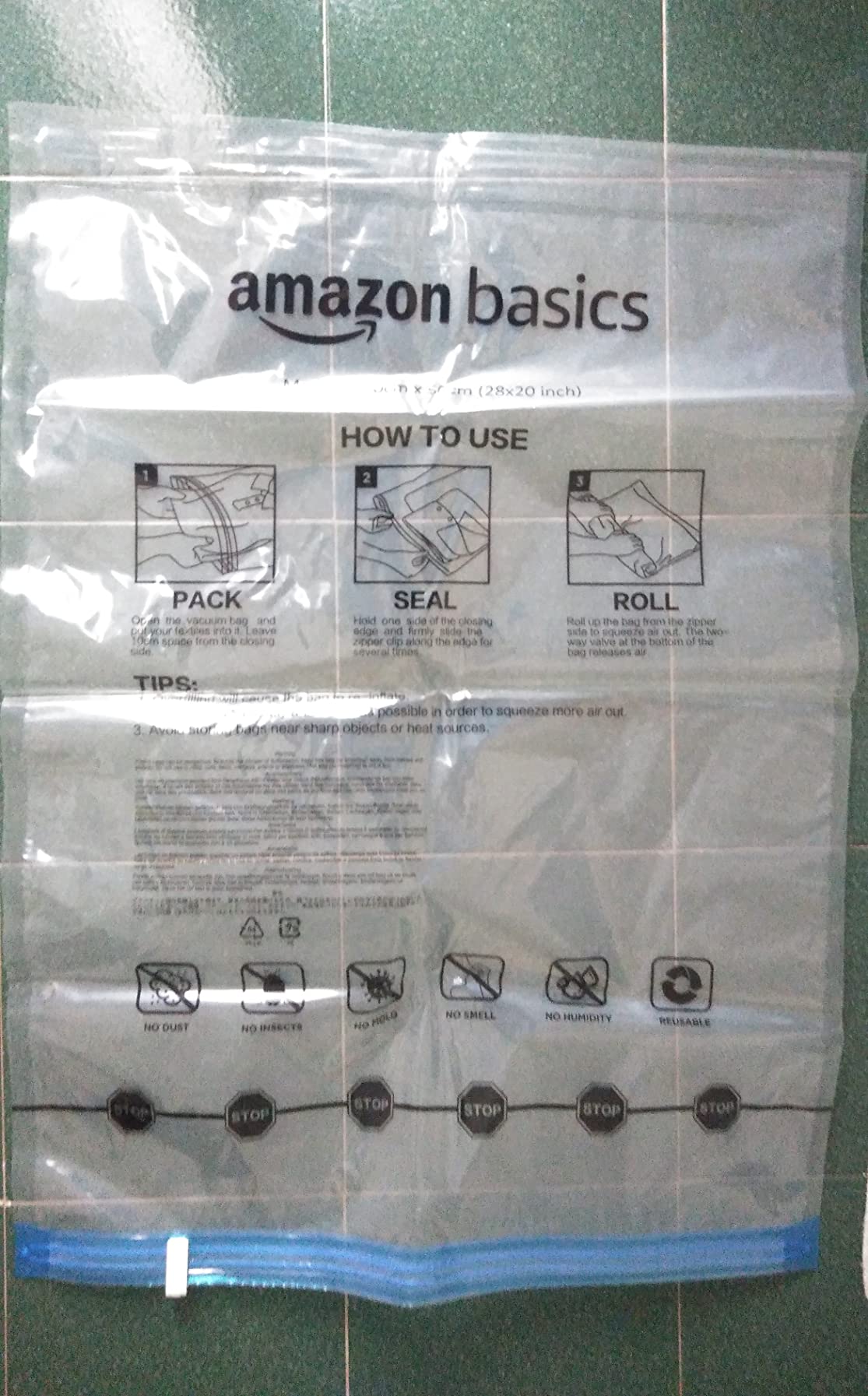 Amazon Basics sacchetti viaggio arrotolabili 12 pezzi trasparenti