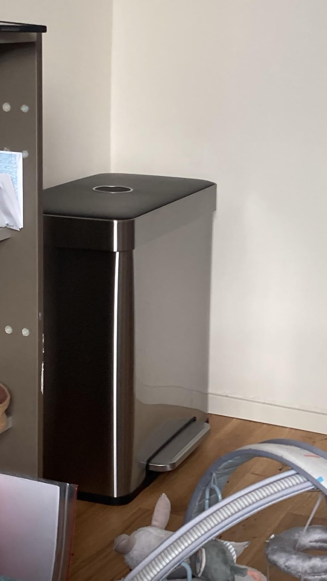 AmazonBasics Pattumiera 30+30L Doppia 60L Acciaio Inox