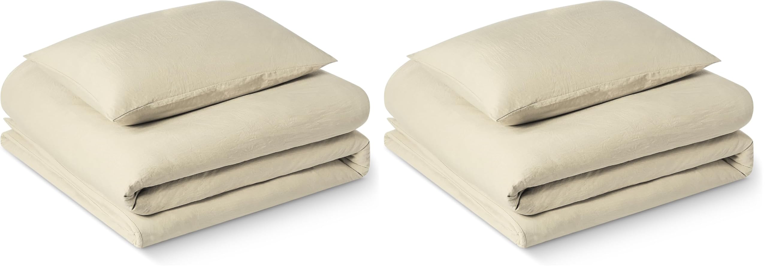 Amazon Basics Set Copripiumino Singolo Microfibra 135x200 Beige