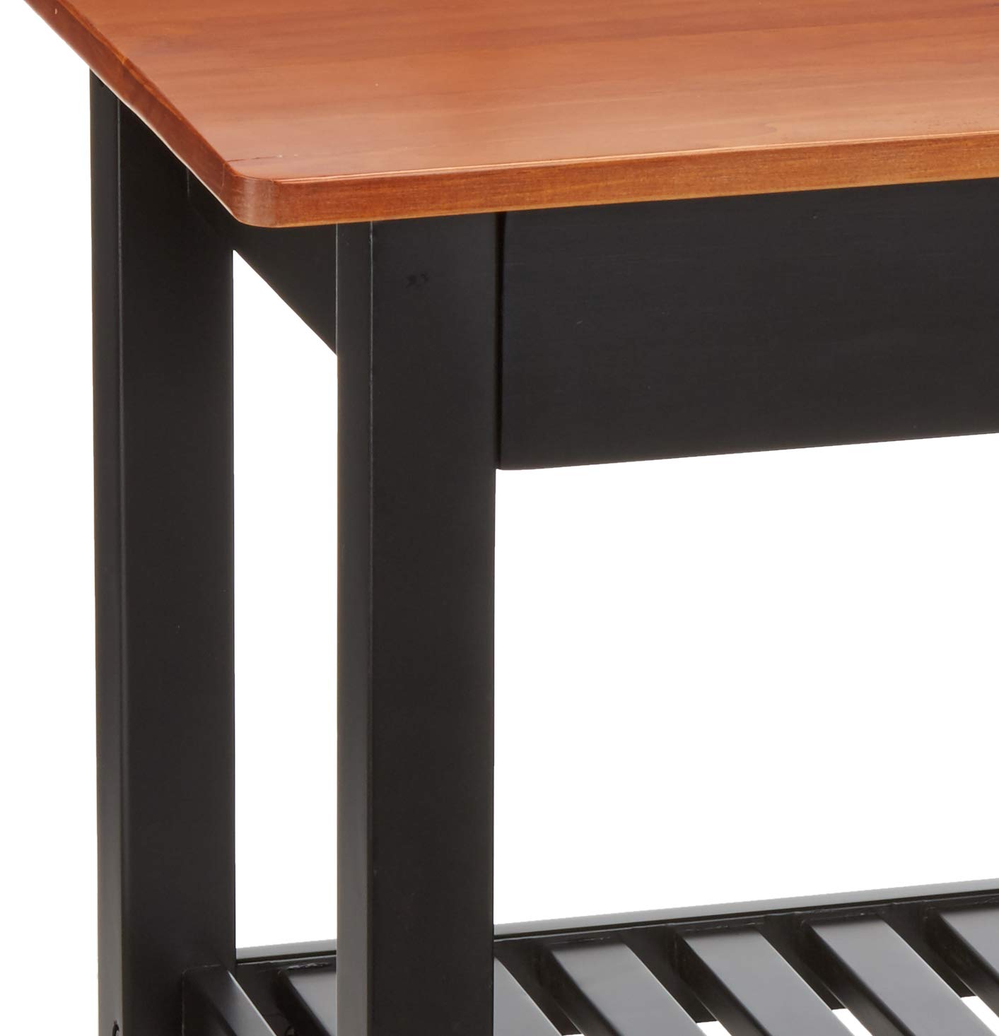 AmazonBasics Carrello Cucina con Ruote Ciliegio e Nero