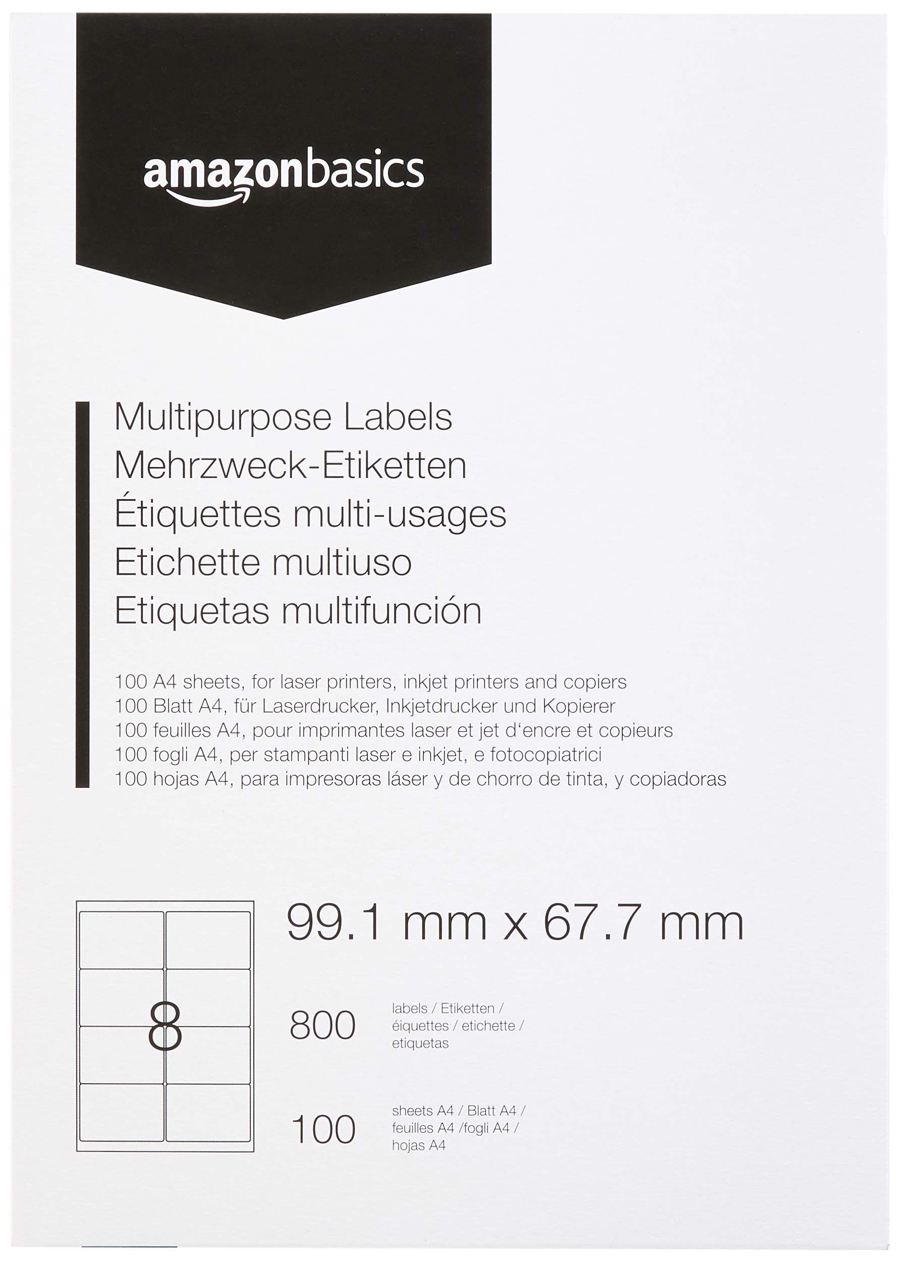 Amazon Basics Etichette Adesive 70x36mm 2400pz Bianche