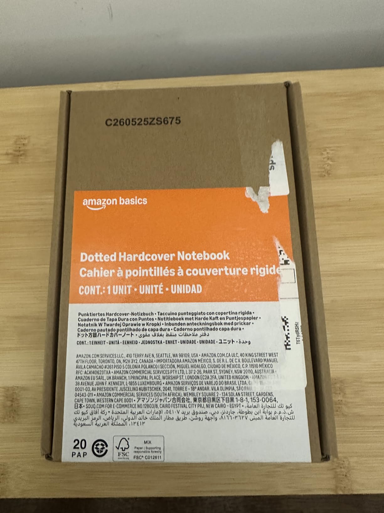 Amazon Basics Classico Taccuino Puntinato Nero 240 Pagine Rigido