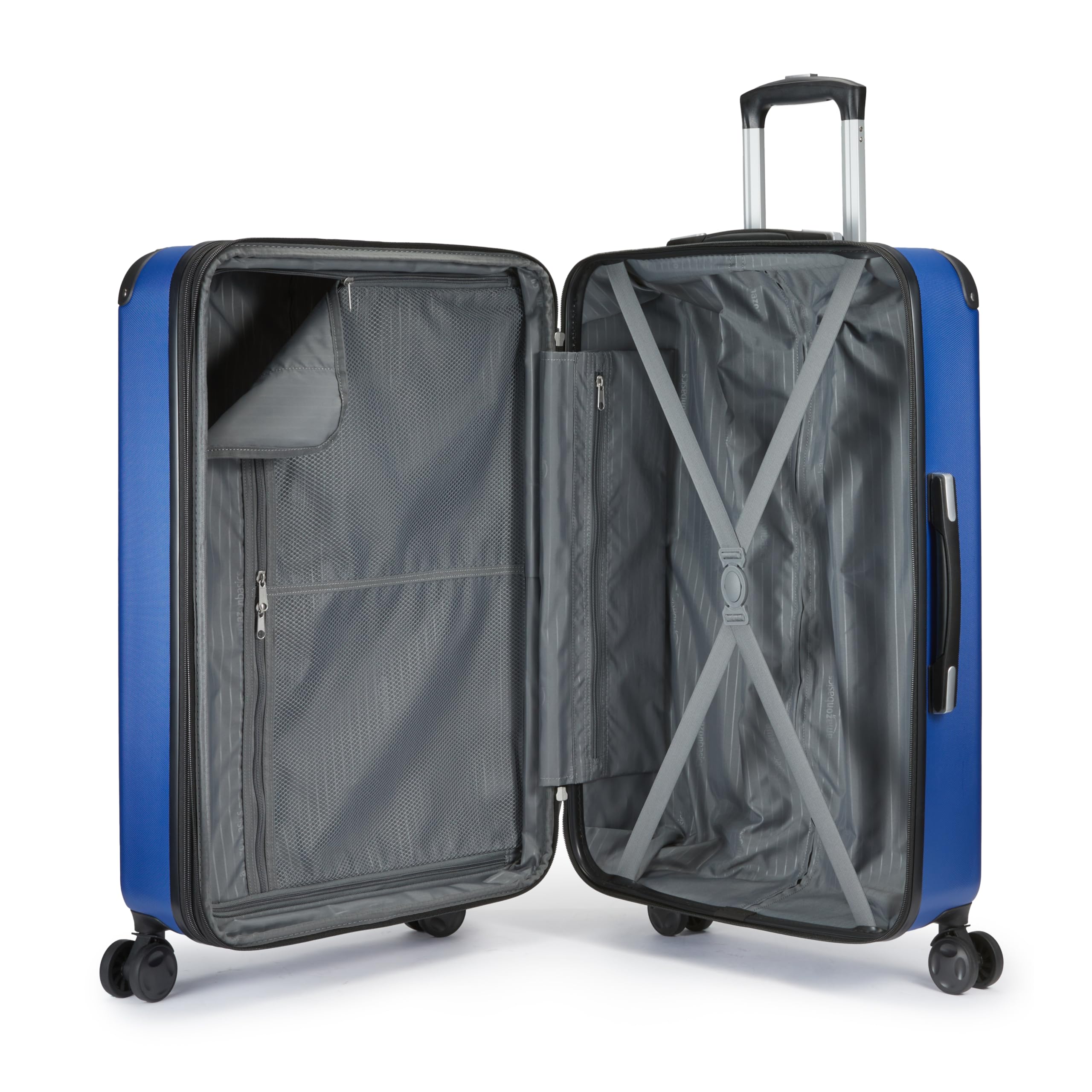Amazon Basics Set 4 Valigie Rigide Blu Navy Espandibili
