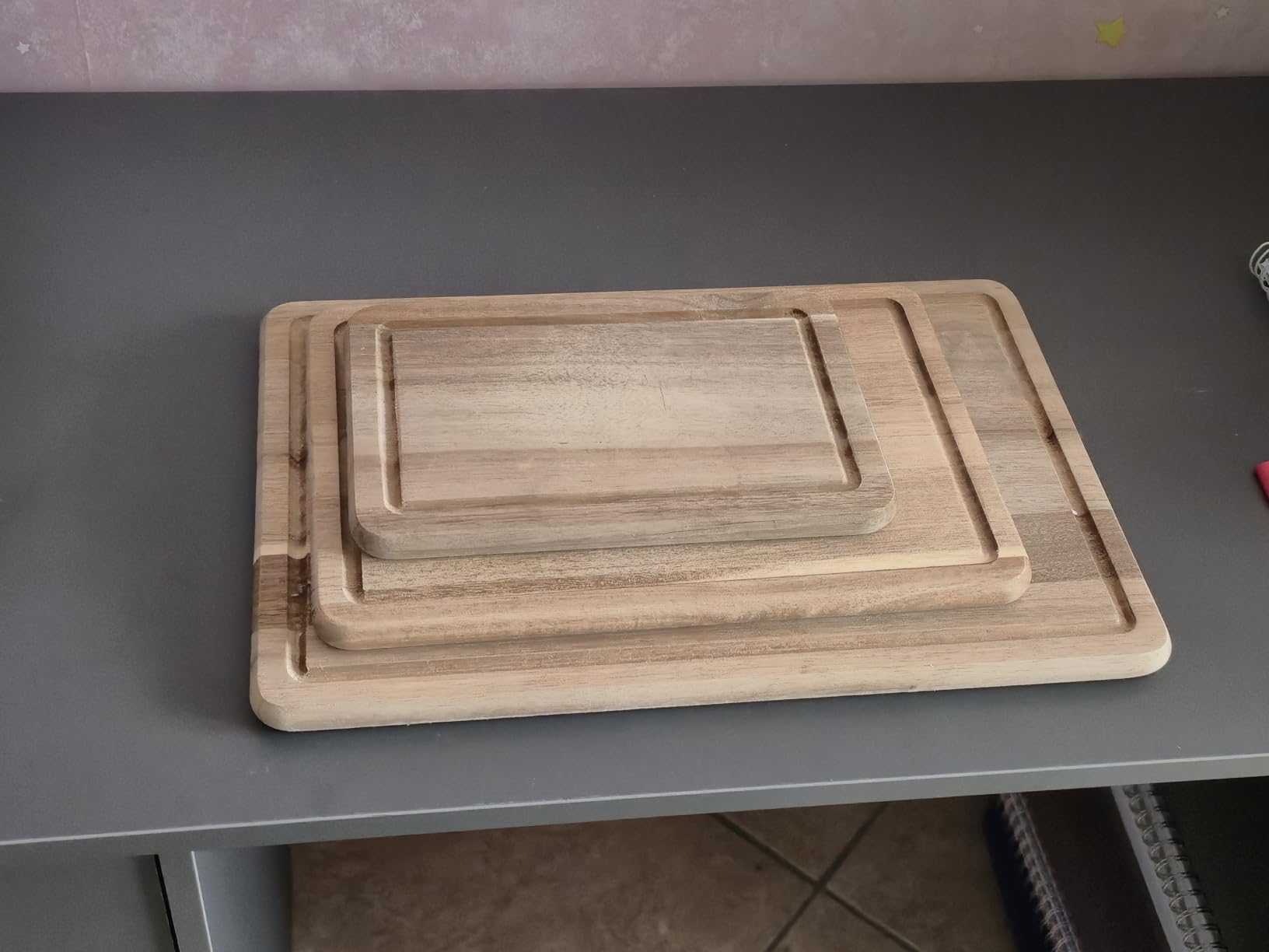 AmazonBasics set 3 taglieri legno acacia pretrattati olio