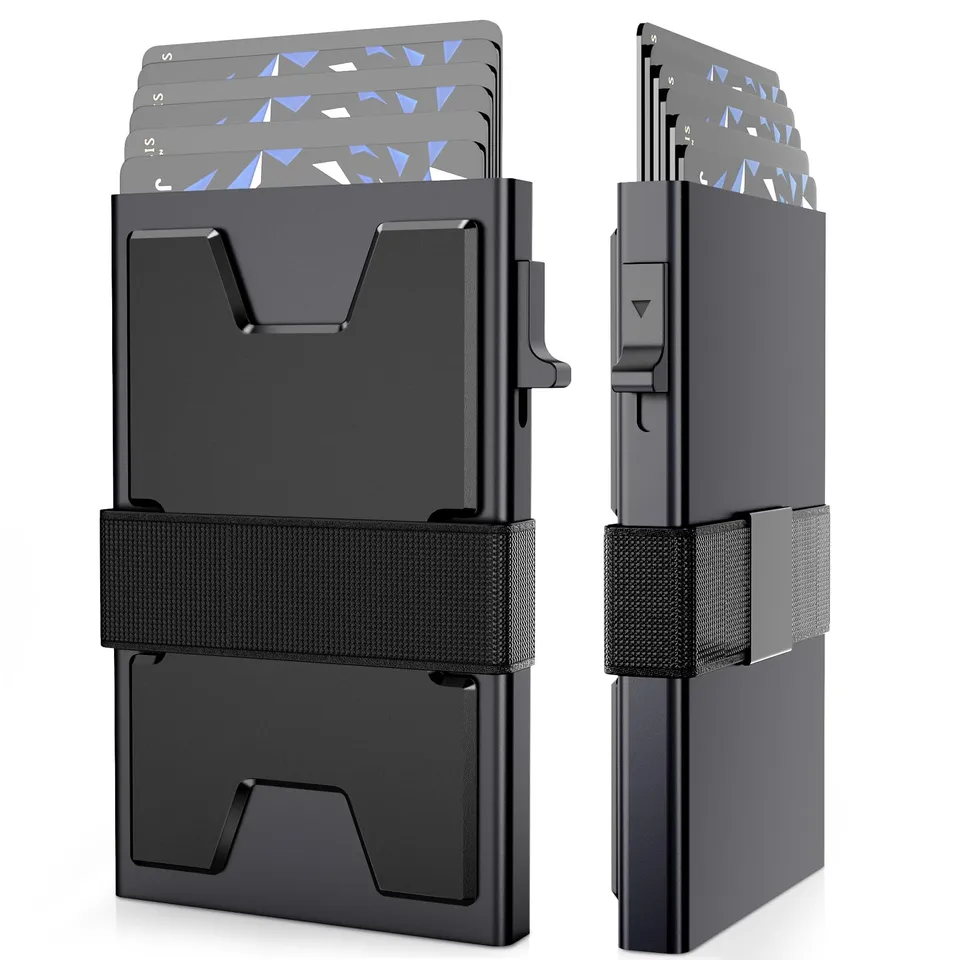 RealPlus portacarte uomo nero 6 carte RFID