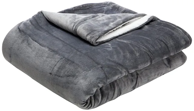 Amazon Basics coperta sherpa micro-mink nera 220x240 cm