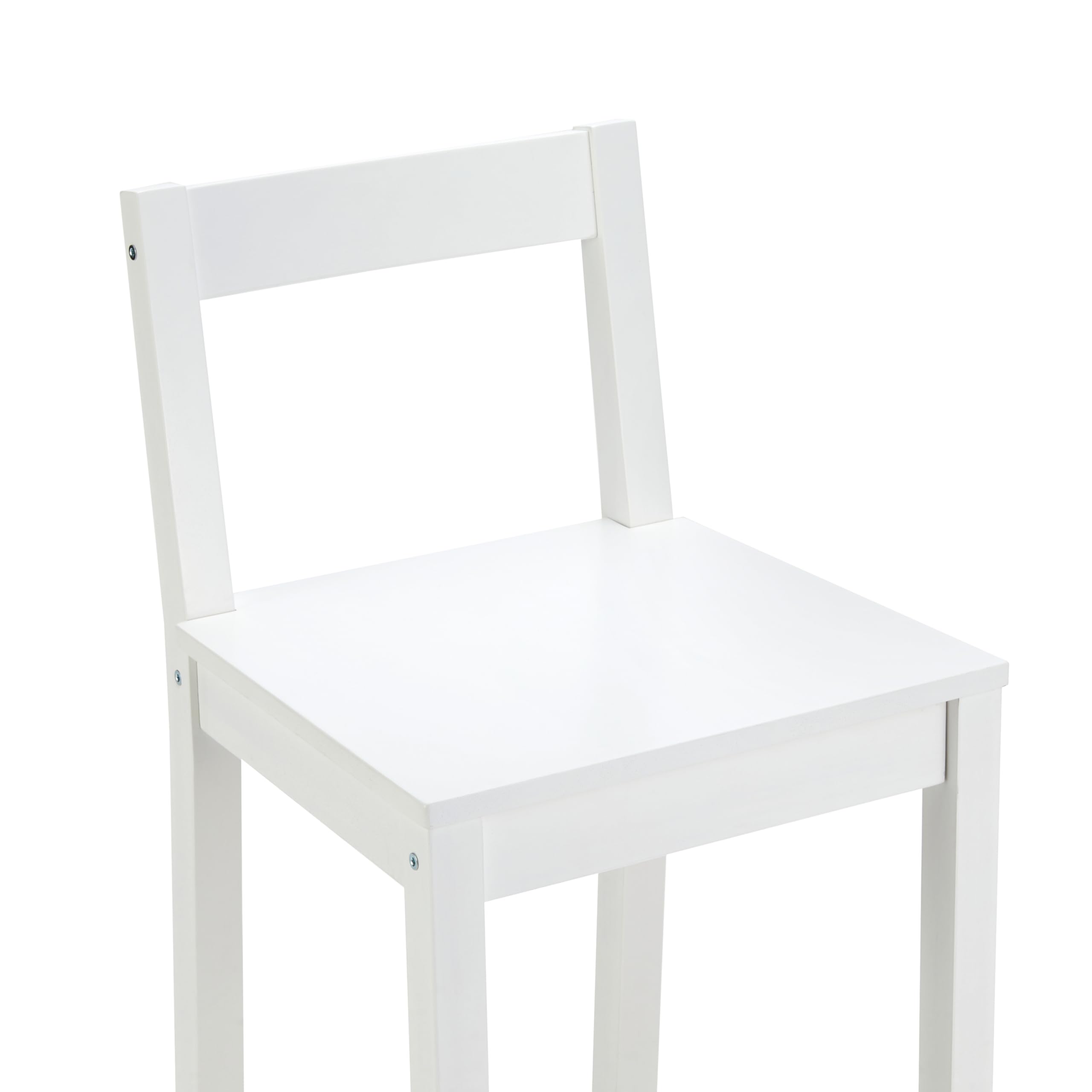 Amazon Basics Sgabello da Bancone Bianco Confezione da 2 con Schienale