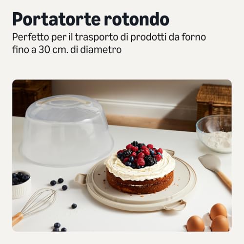 Amazon Basics Portatorta Rotondo 30 cm con Manico Senza BPA