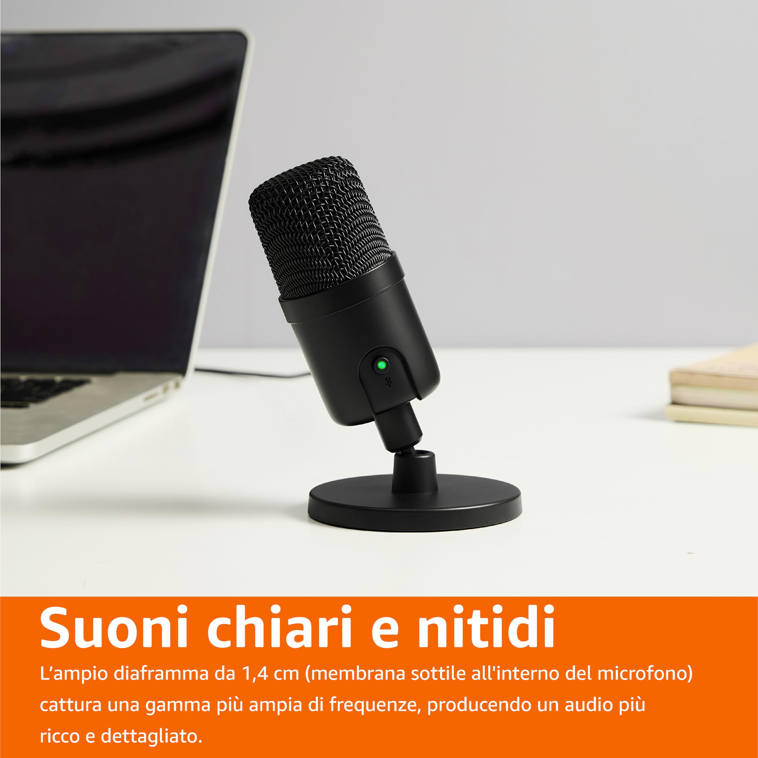 AmazonBasics Microfono USB a Condensatore Nero Cardioide