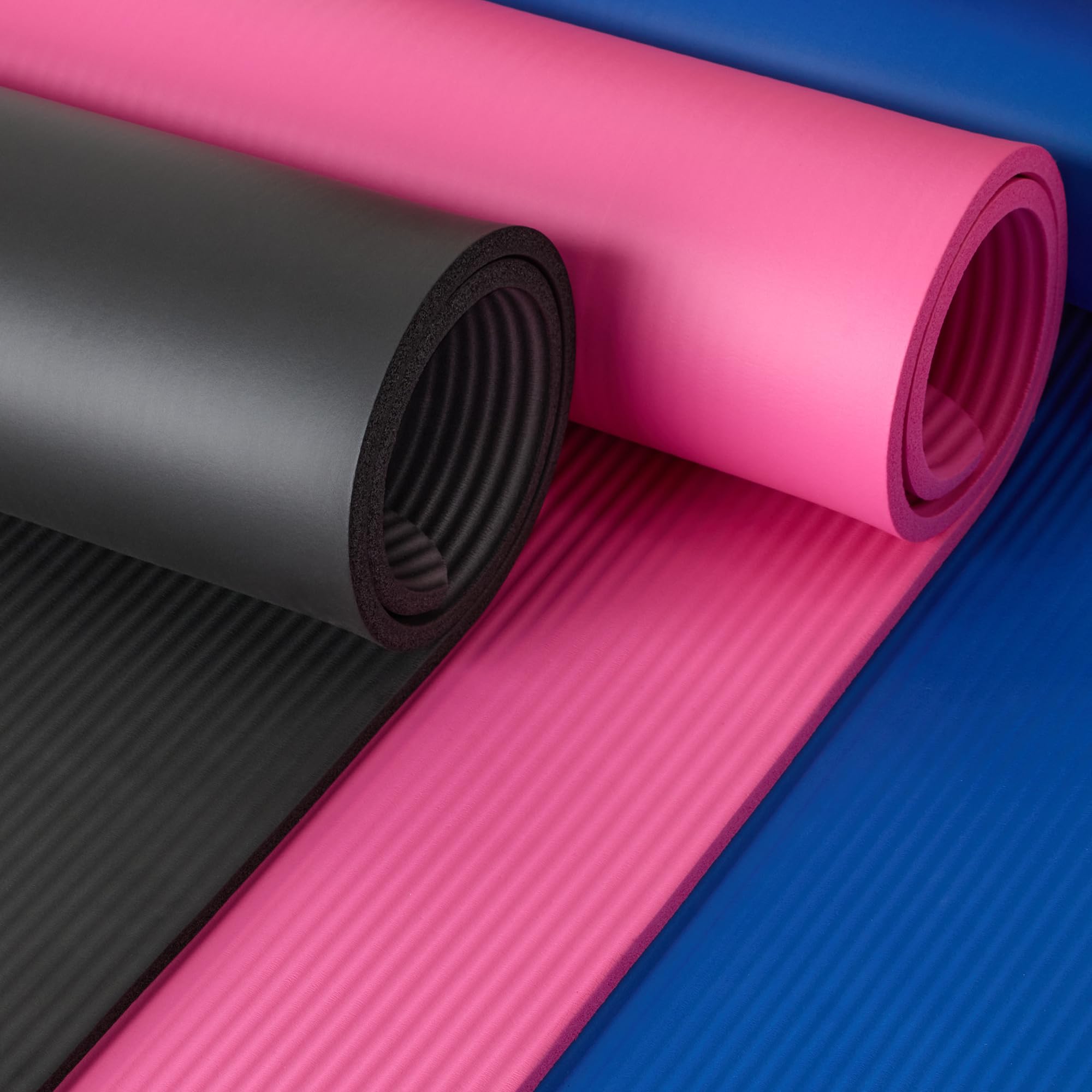 Amazon Basics Tappetino Yoga Nero Spesso 1,27 cm con cinghia