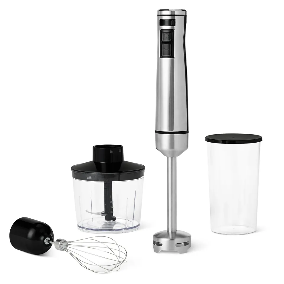 Amazon Basics frullatore a immersione 1000W argento con accessori