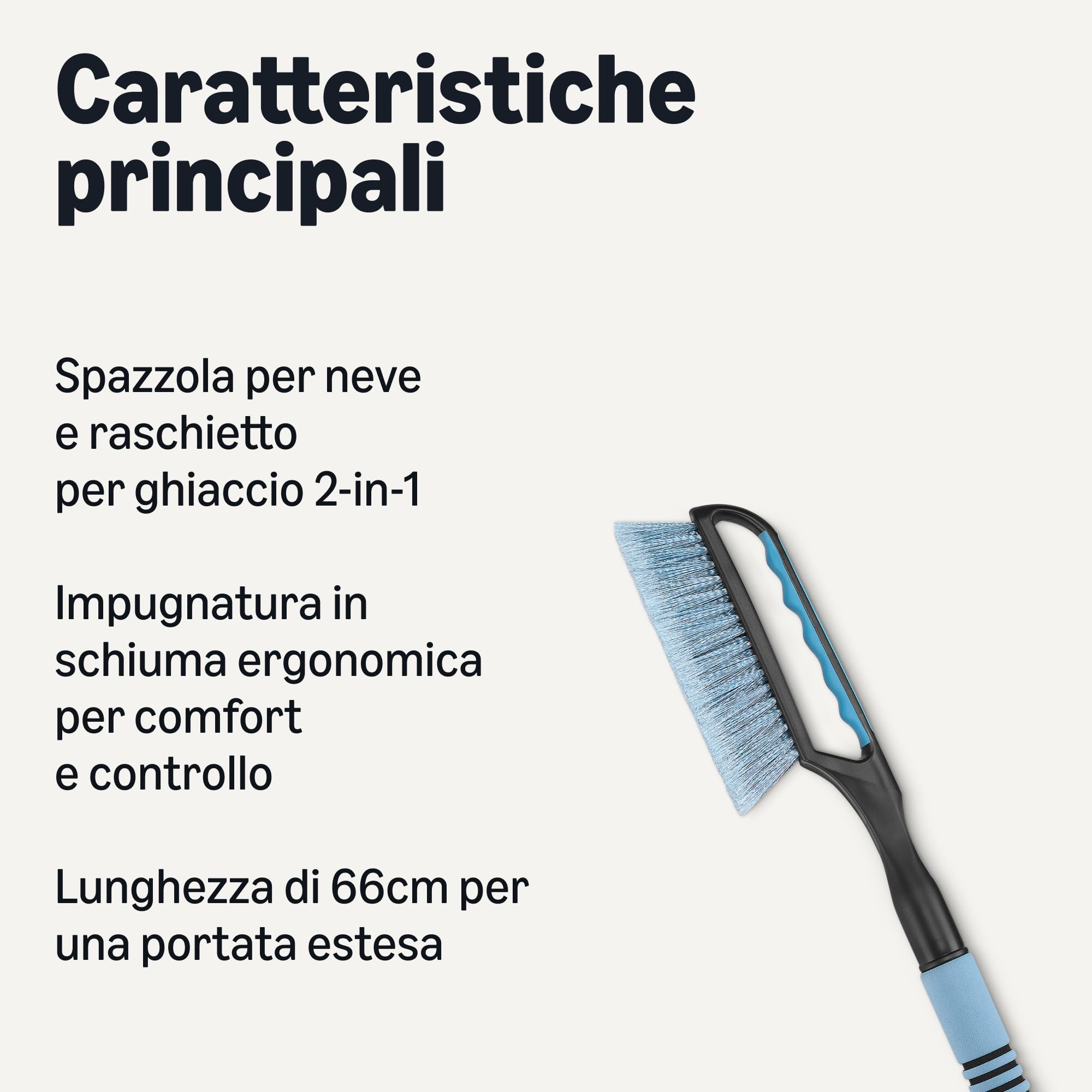 Amazon Basics Spazzola Neve con Raschietto 66,5 cm