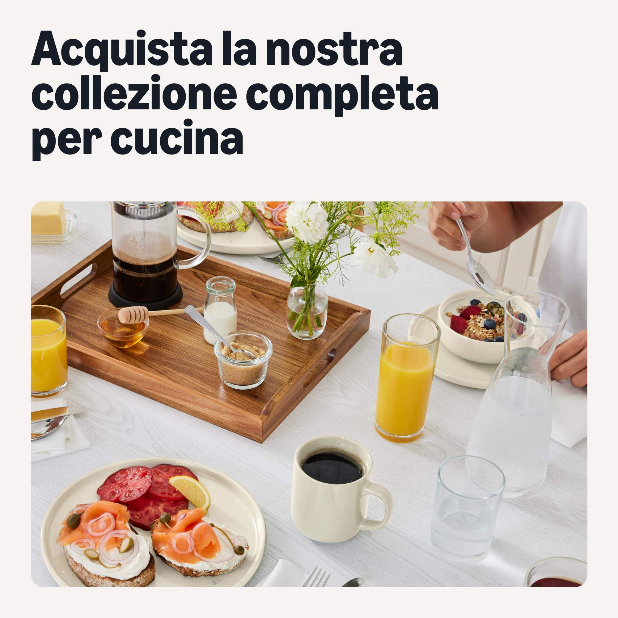 Amazon Basics Set 3 Ciotole Gres Avorio Impilabili
