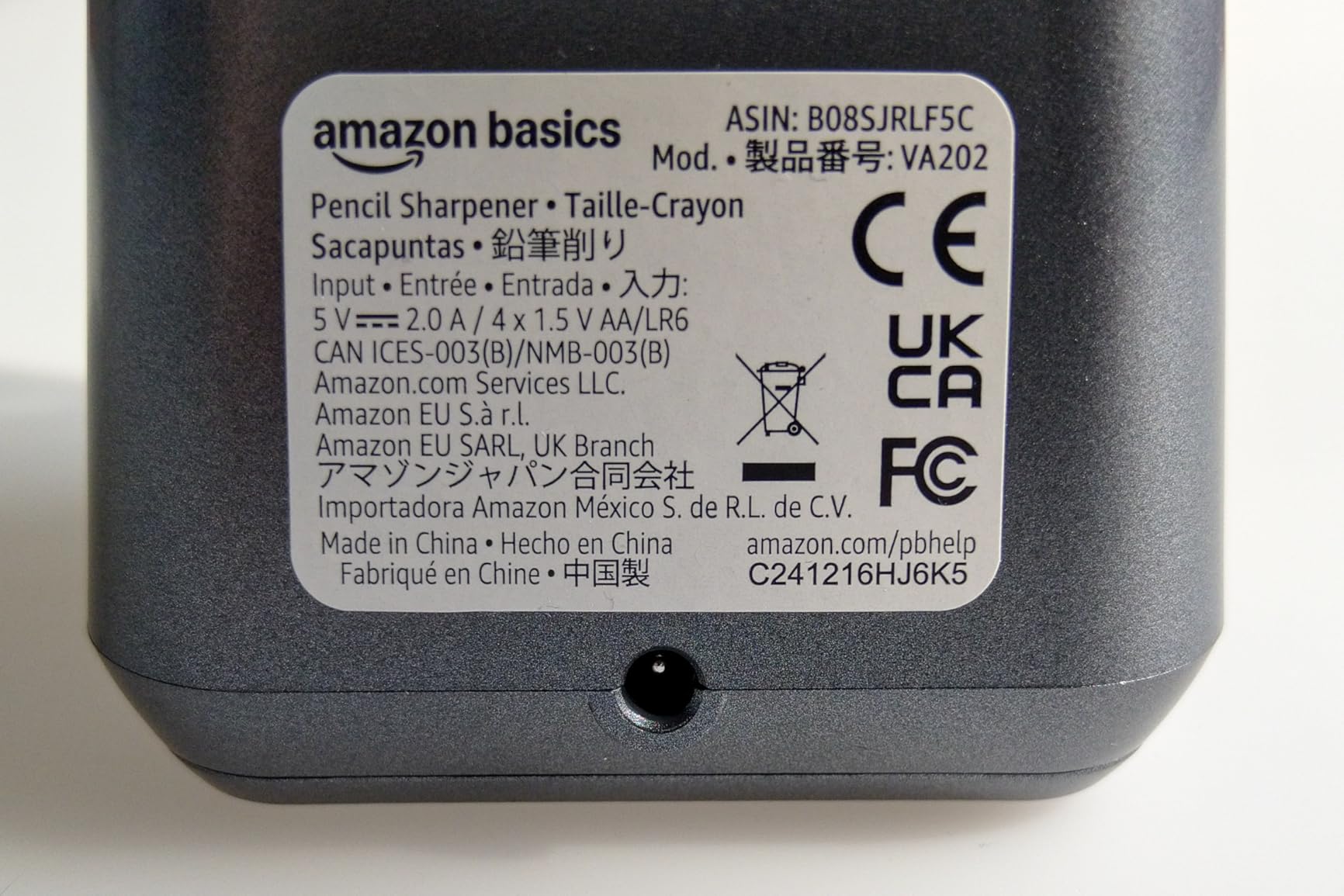 Amazon Basics Temperamatite Elettrico Nero Batteria USB