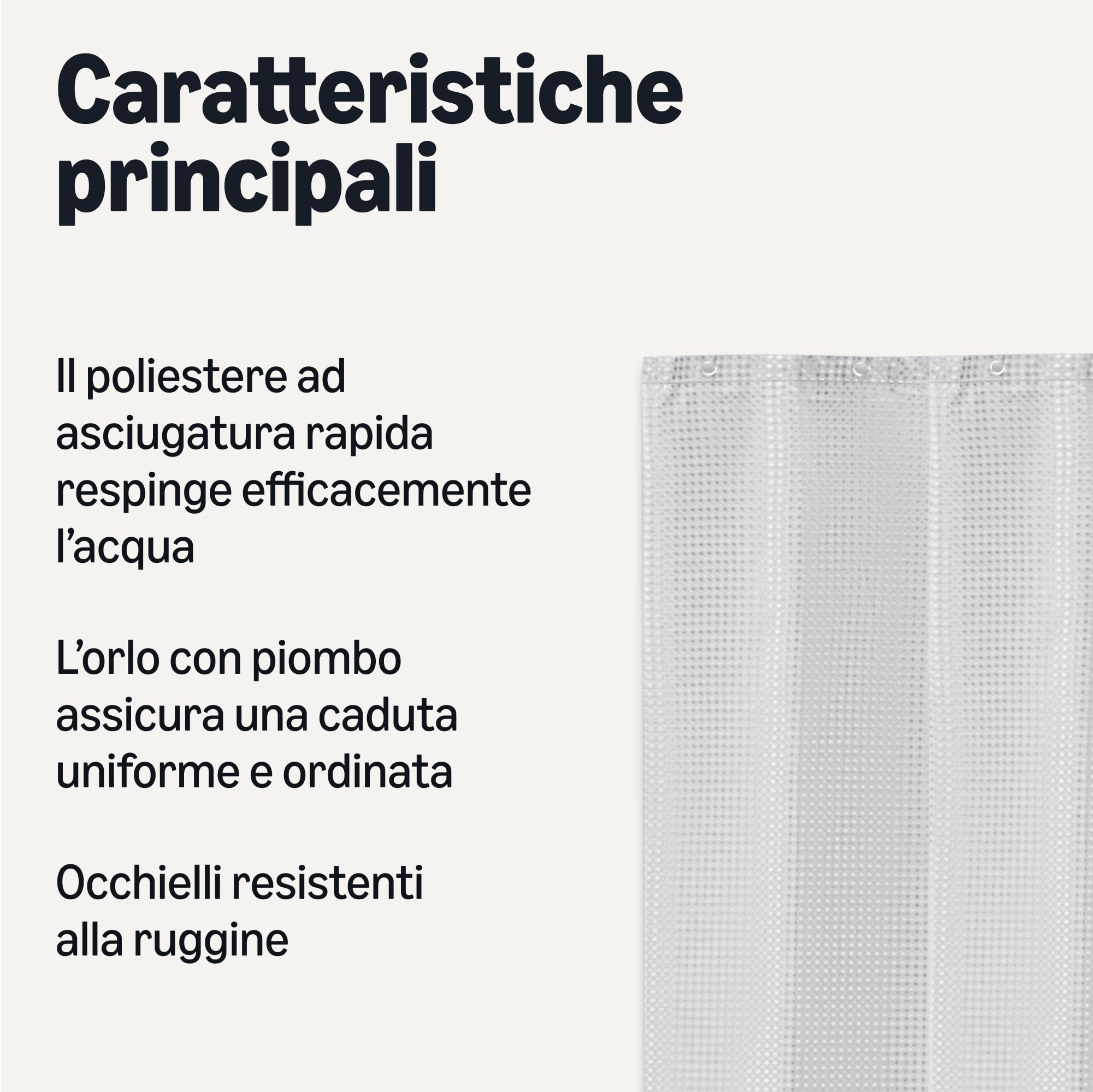 Amazon Basics tenda doccia poliestere 183x183 bianco