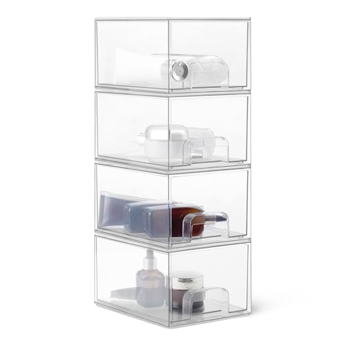Amazon Basics organizer trucco trasparente 4 pezzi 11,3 cm