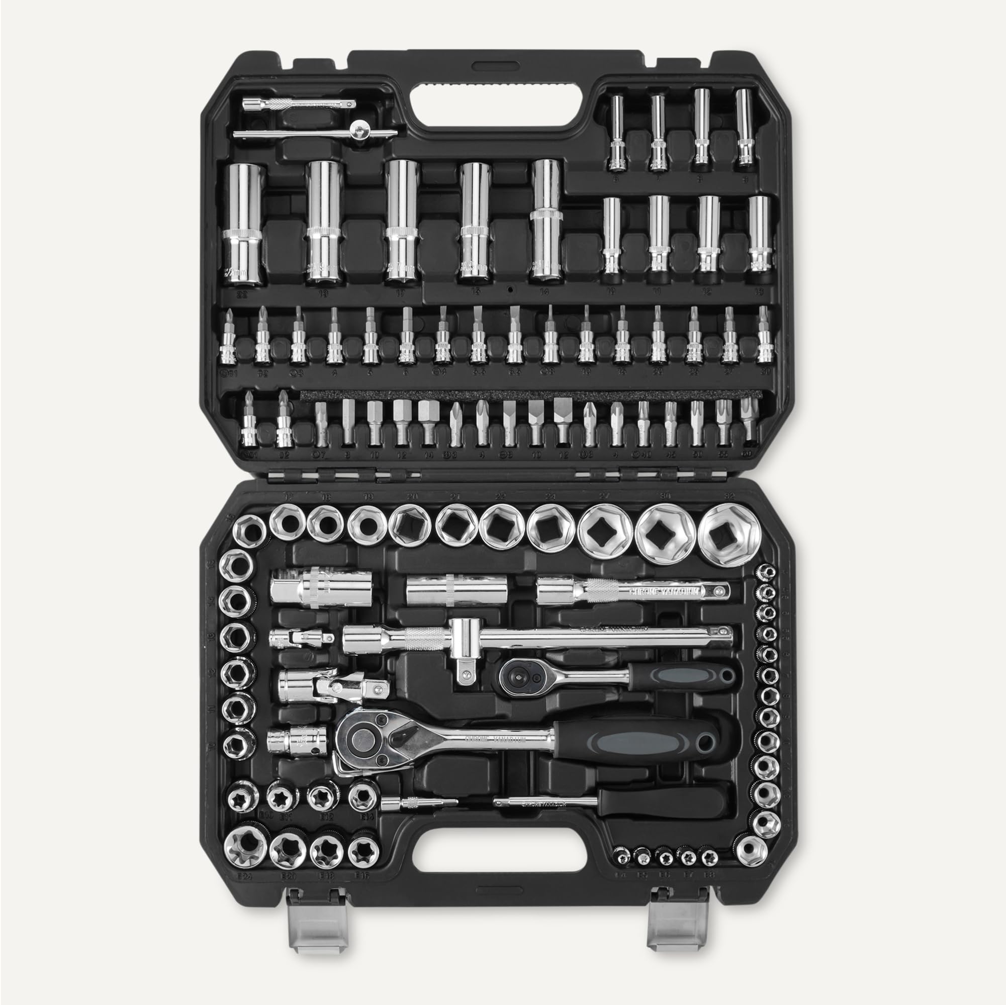 Amazon Basics Set Bussole 108 Pezzi con Cricchetto
