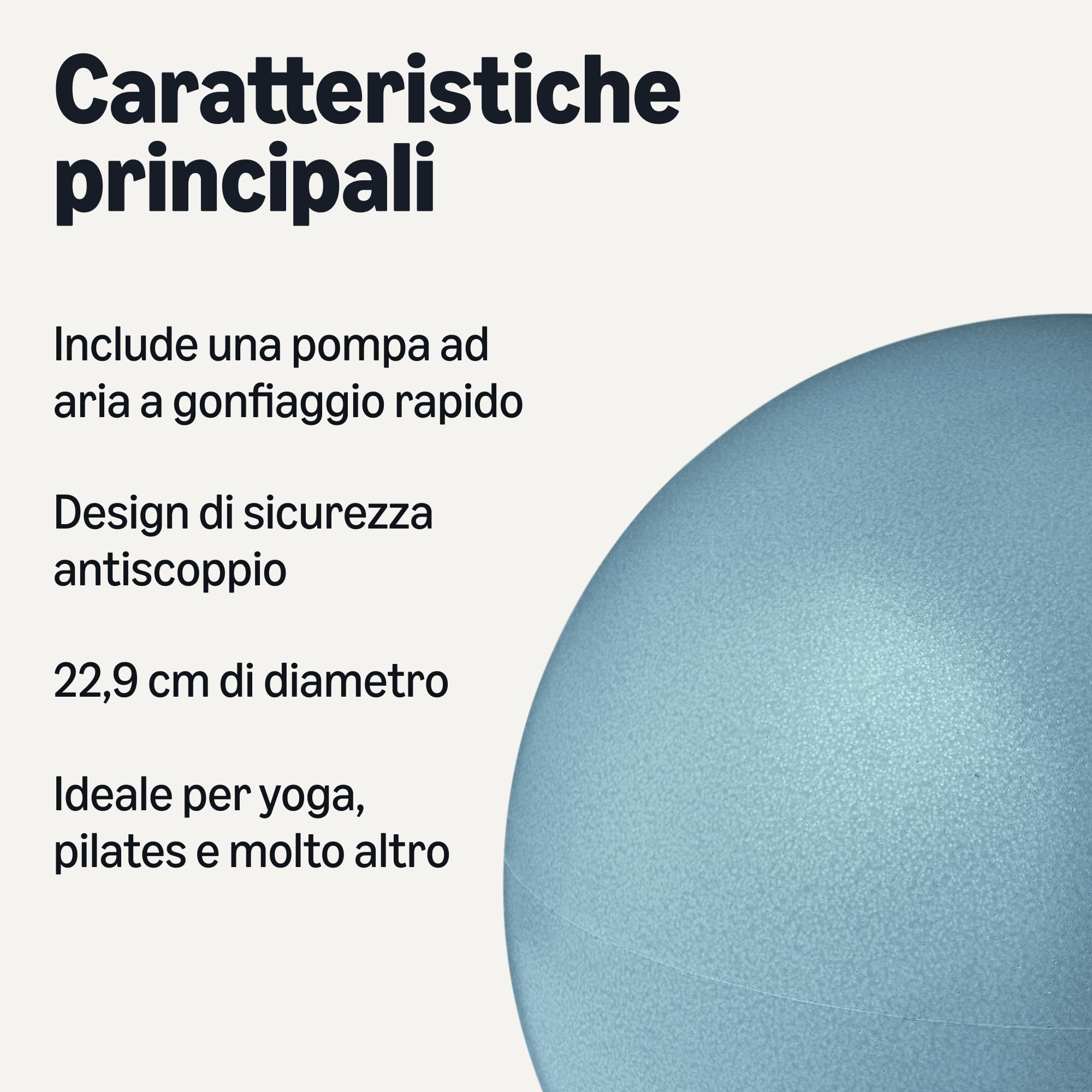Amazon Basics palla pilates 23 cm acqua antiscoppio 136 kg