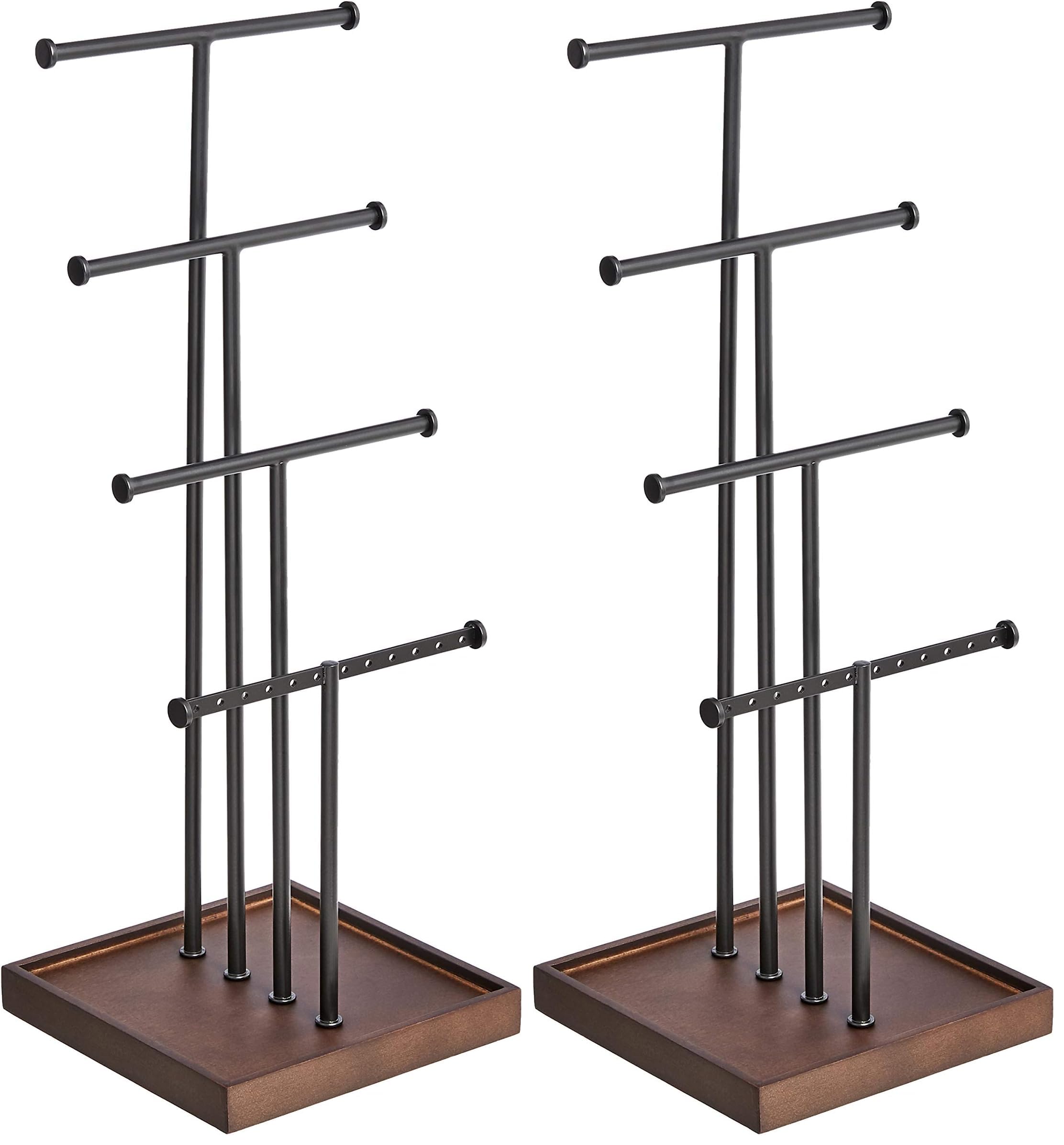 AmazonBasics Portagioielli Albero 4 Livelli Noce/Nero