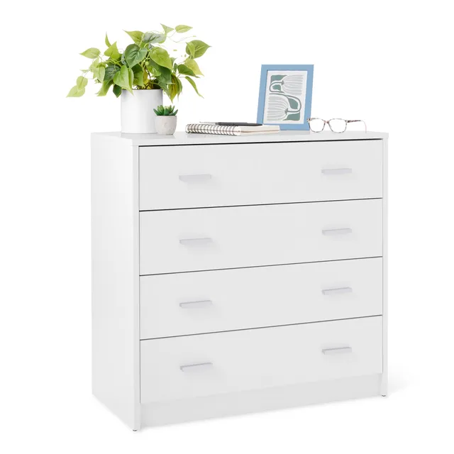 Amazon Basics Cassettiera 4 Cassetti Bianco 75x40x74 cm