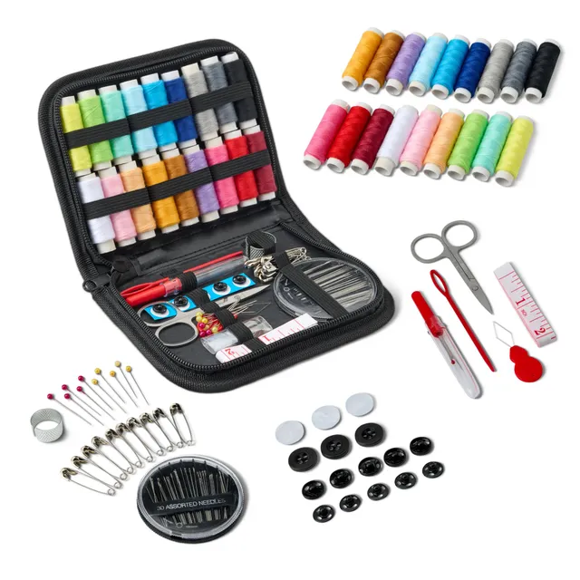 Amazon Basics Kit Cucito da Viaggio Grande Nero