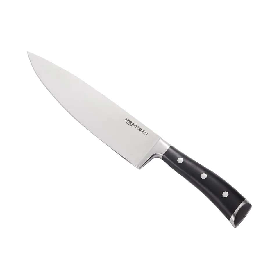 Amazon Basics coltello da chef 20 cm 8 pollici tre rivetti