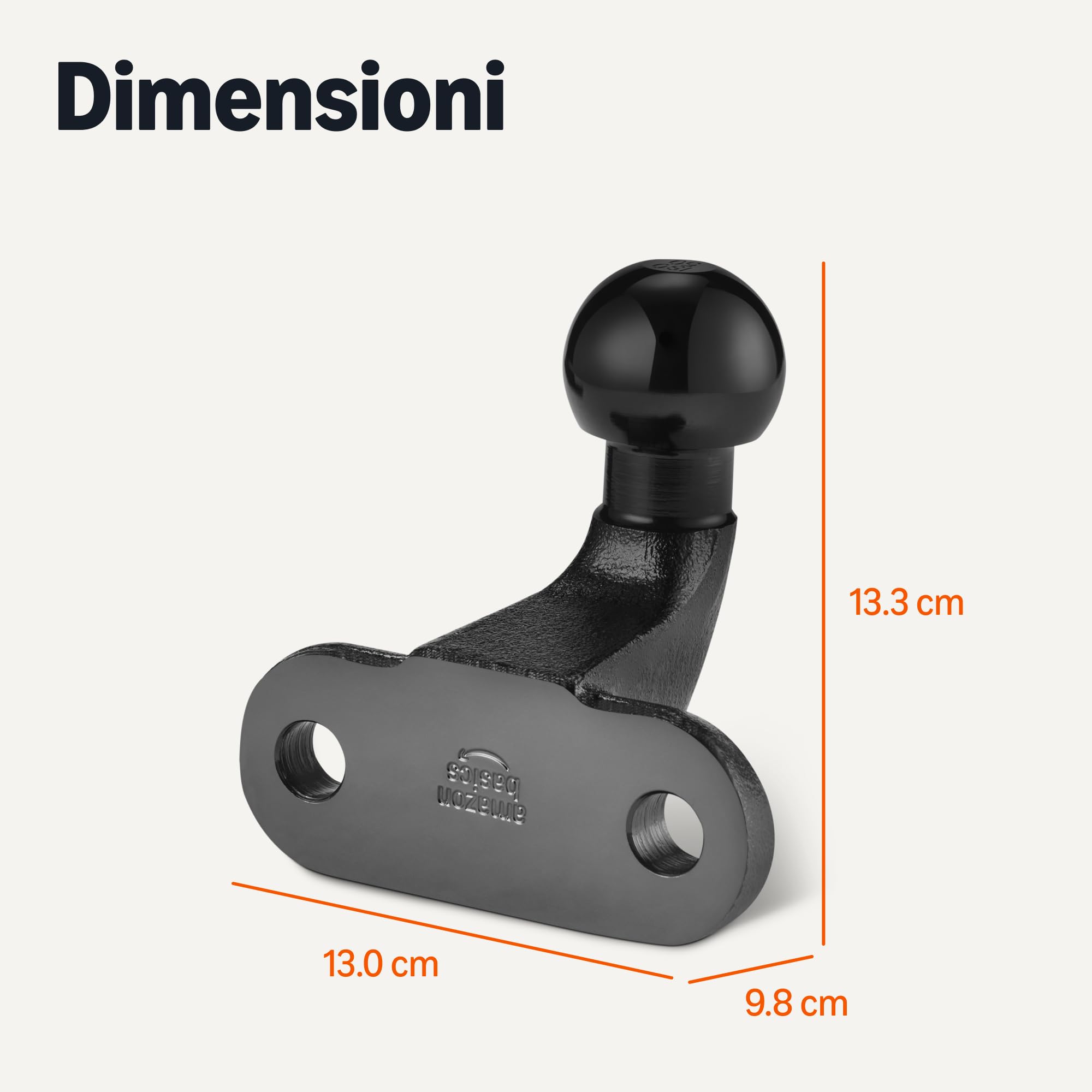 Amazon Basics Sfera Traino 50 mm Nera 3500 kg Acciaio