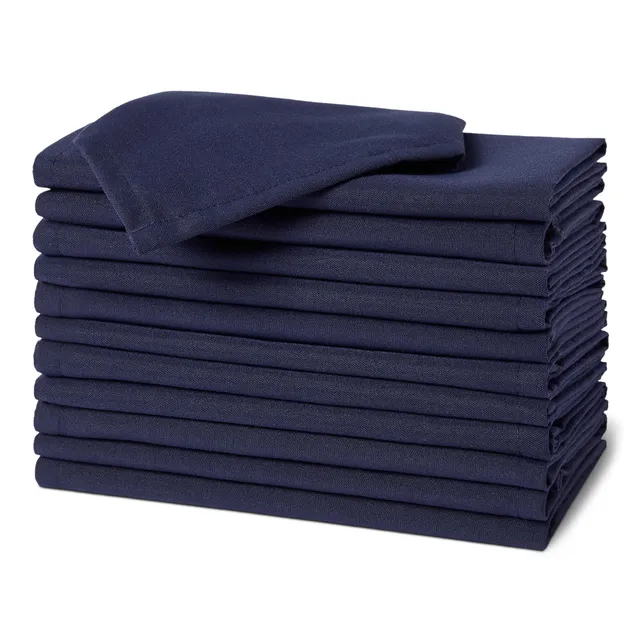 AmazonBasics Tovaglioli Stoffa Antimacchia 43x43 Blu 12 Pezzi