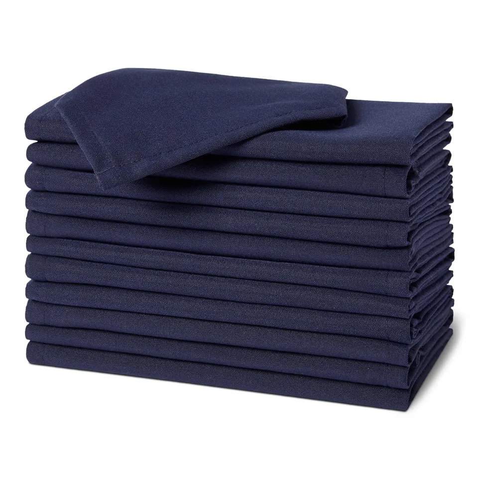 AmazonBasics Tovaglioli Stoffa Antimacchia 43x43 Blu 12 Pezzi