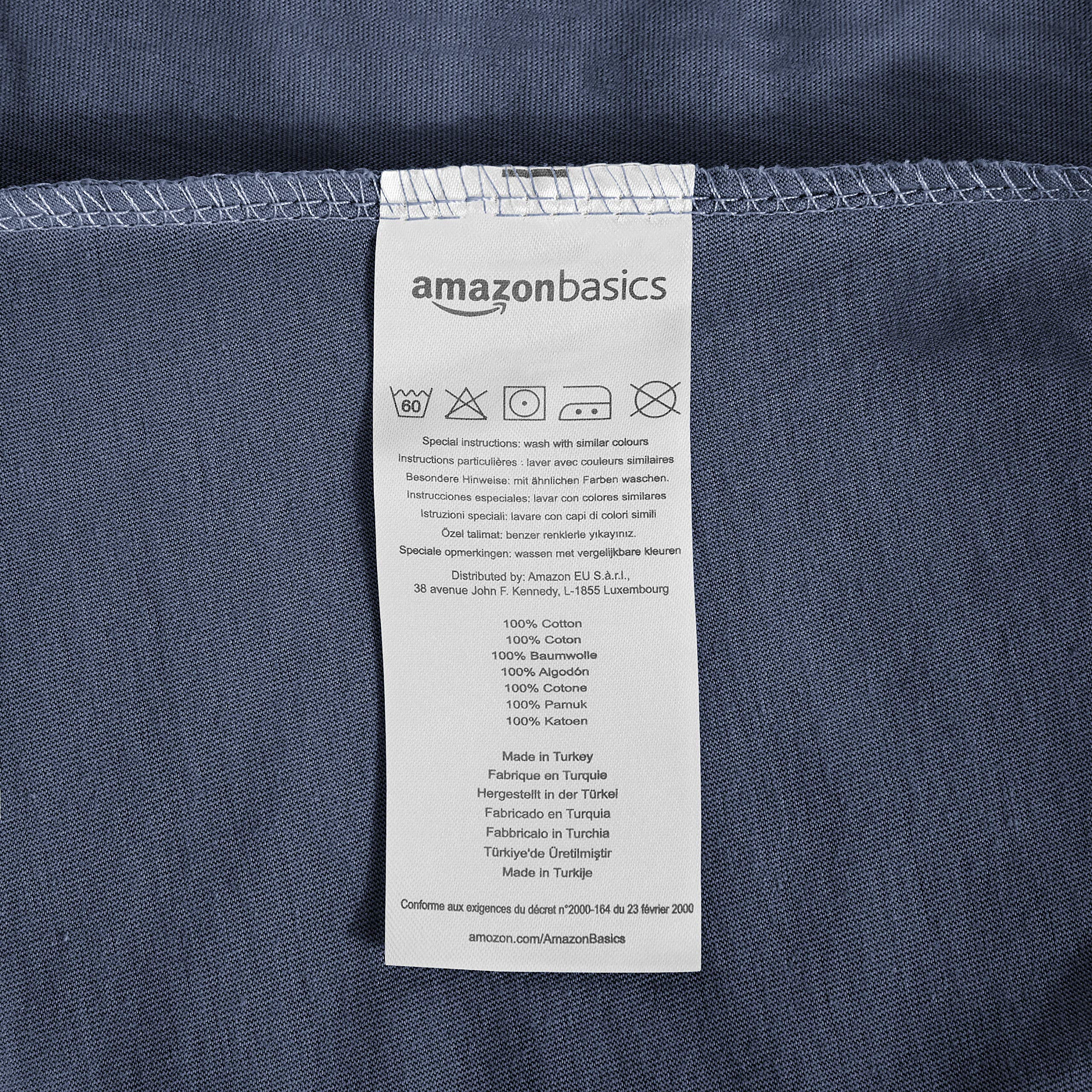 AmazonBasics Lenzuolo con Angoli Jersey 90x200 Blu Marino