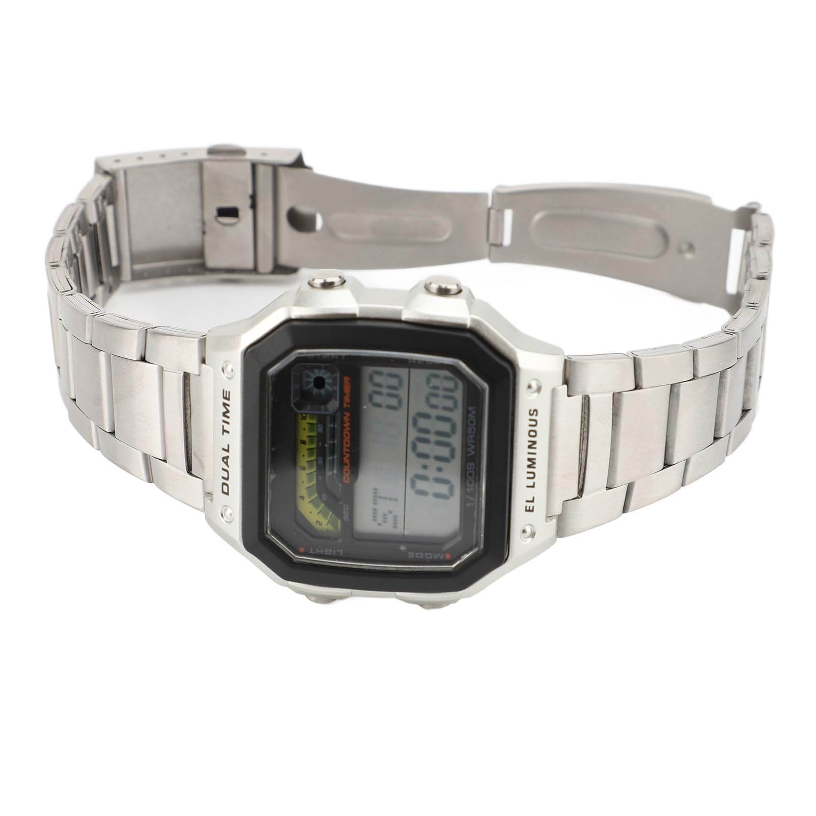Elprico Orologio Sportivo Digitale Acciaio Argento