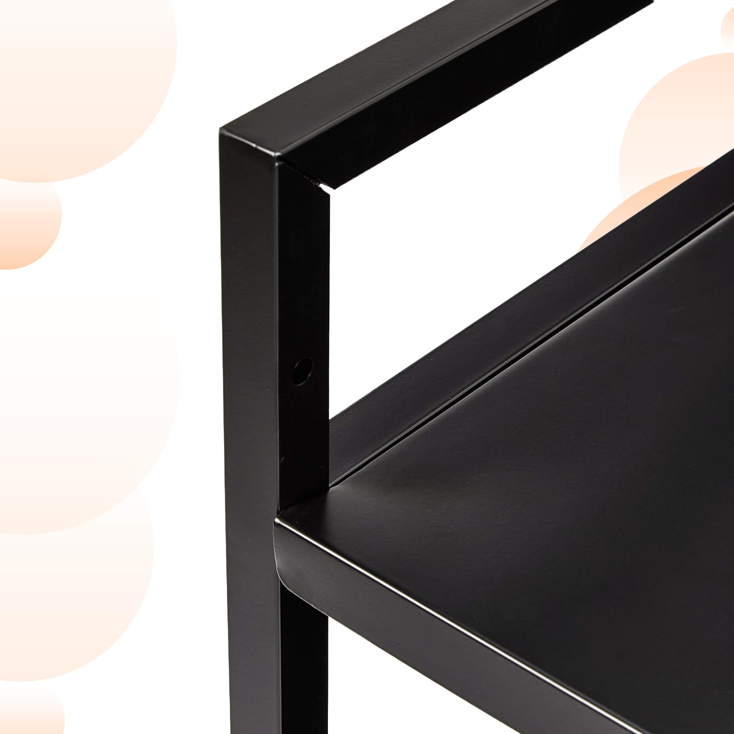 AmazonBasics Carrello 3 Ripiani Portaoggetti Metallo Nero Ruote