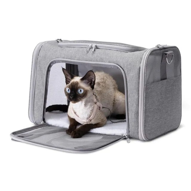 Amazon Basics Trasportino Borsa Gatti Cani Grigio