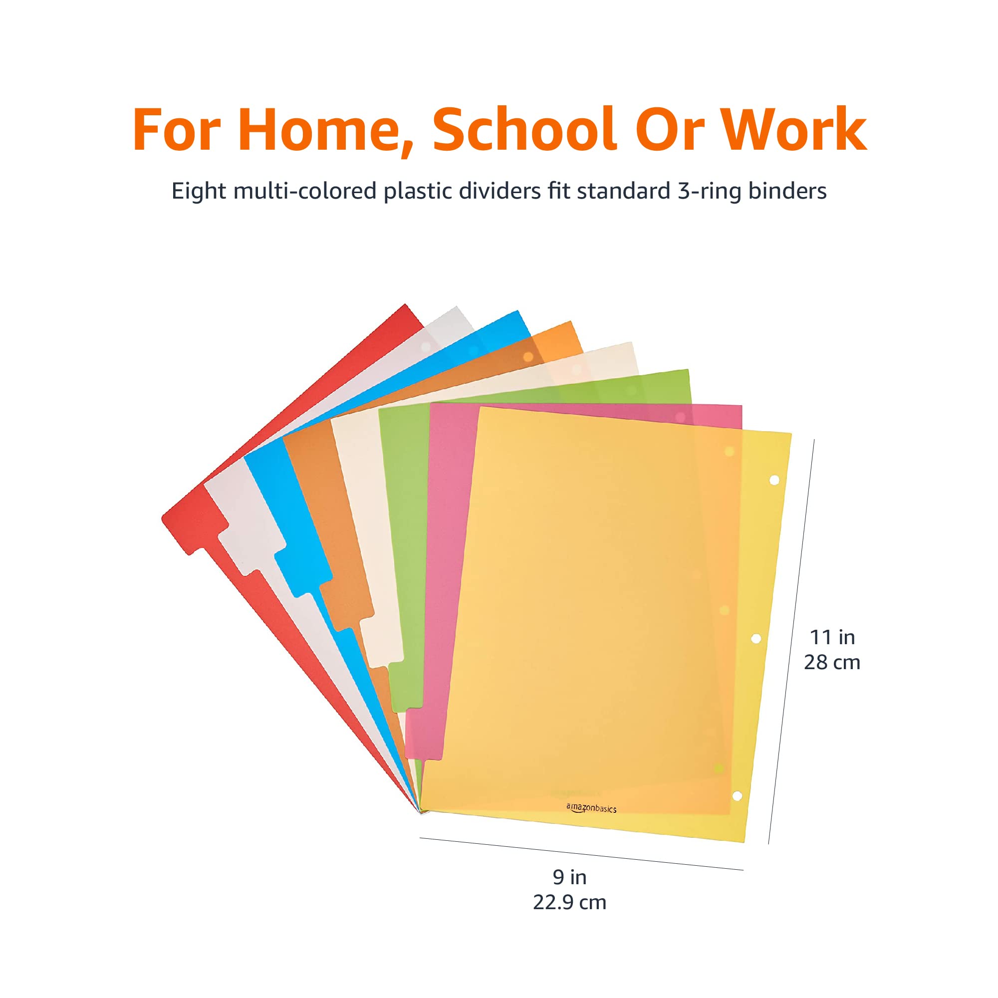 Amazon Basics Divisori 8 Linguette Lettera 6 Pezzi Colorati