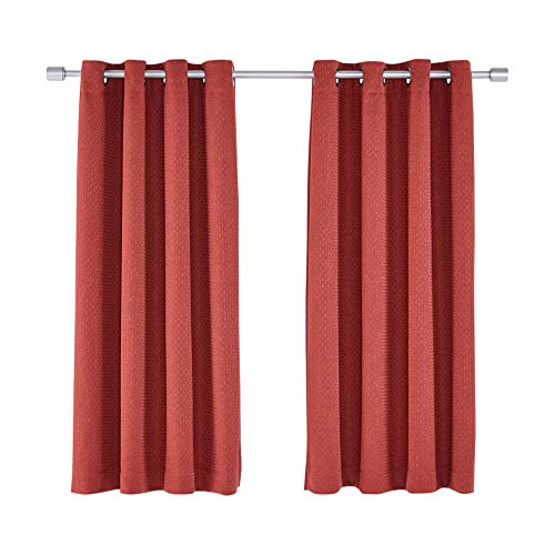 Amazon Basics Basket Weave Tenda Oscurante 132x160 Rosso 2 Pezzi