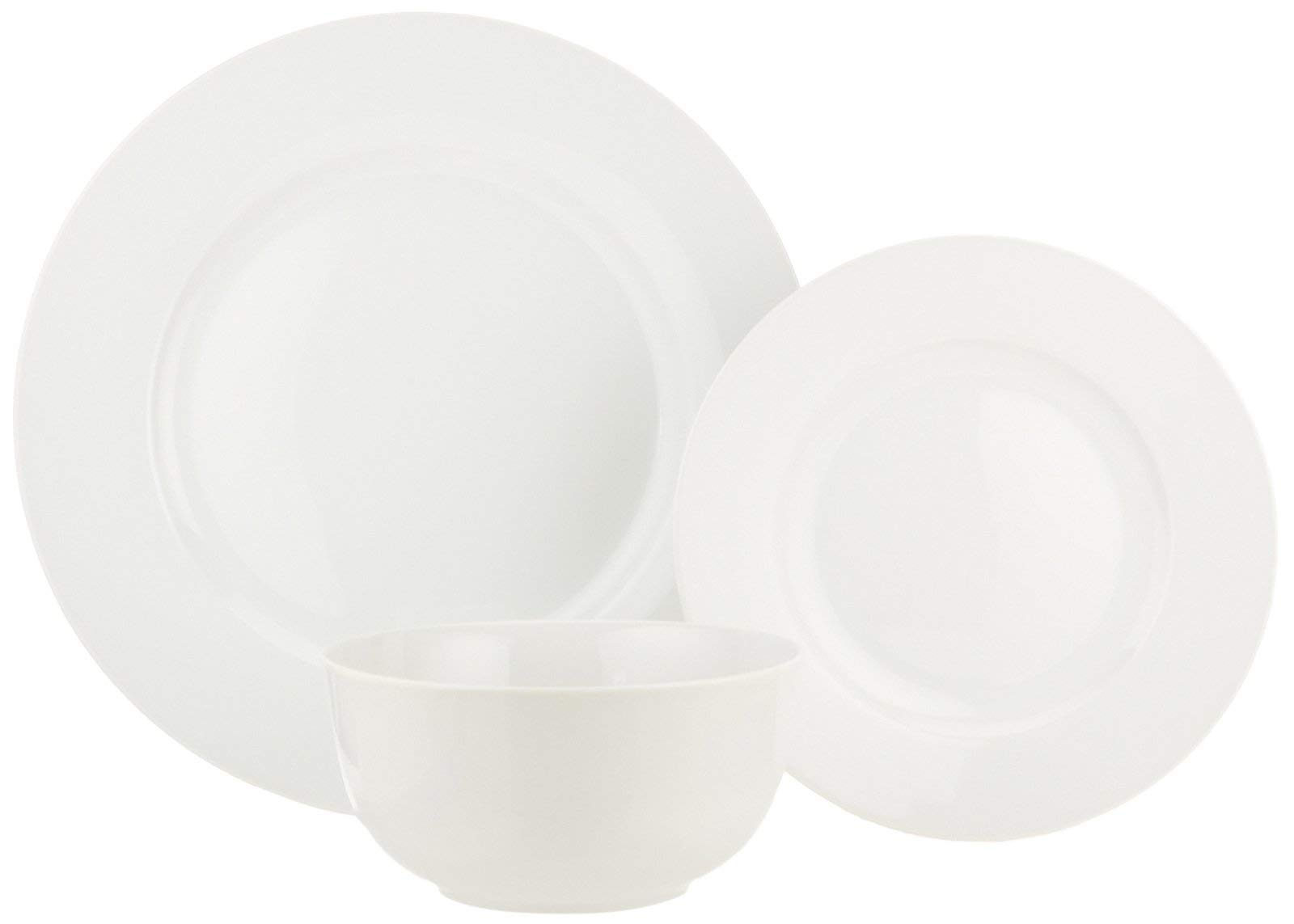 Amazon Basics Servizio Piatti 18 Pezzi Bianco 6 Persone