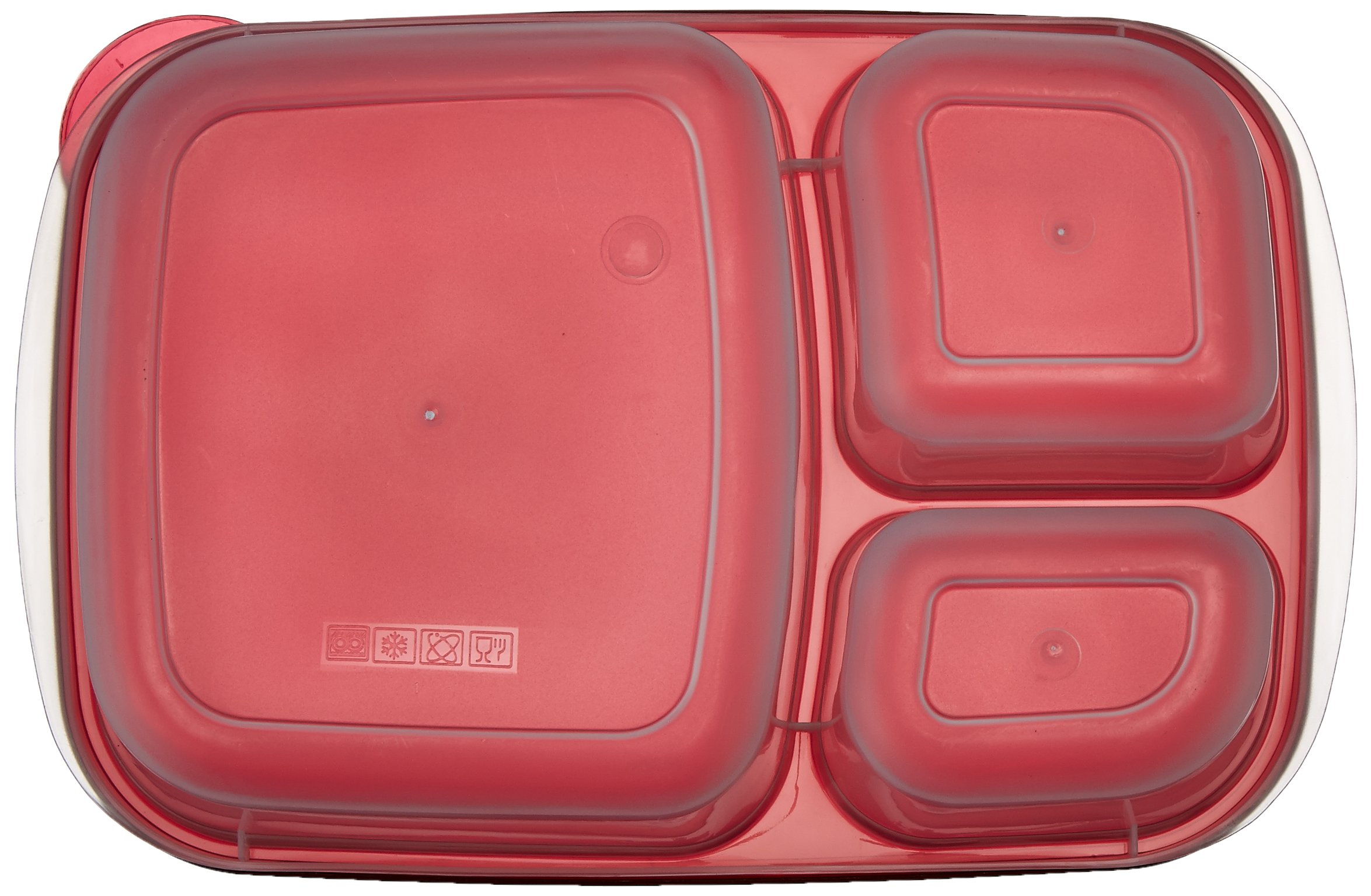 Amazon Basics Bento Lunch Box 3 Scomparti Set 4 Pezzi