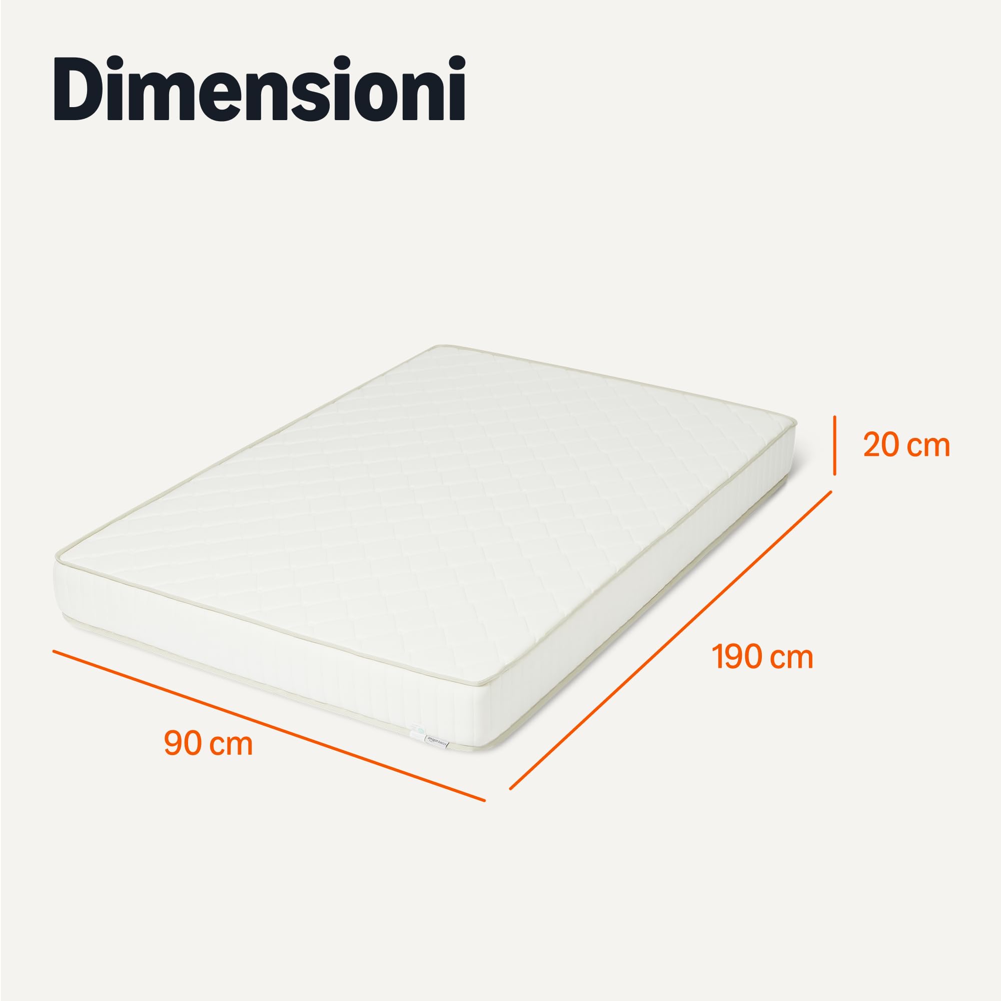 AmazonBasics Materasso Memory Foam 90x190 H3 20cm