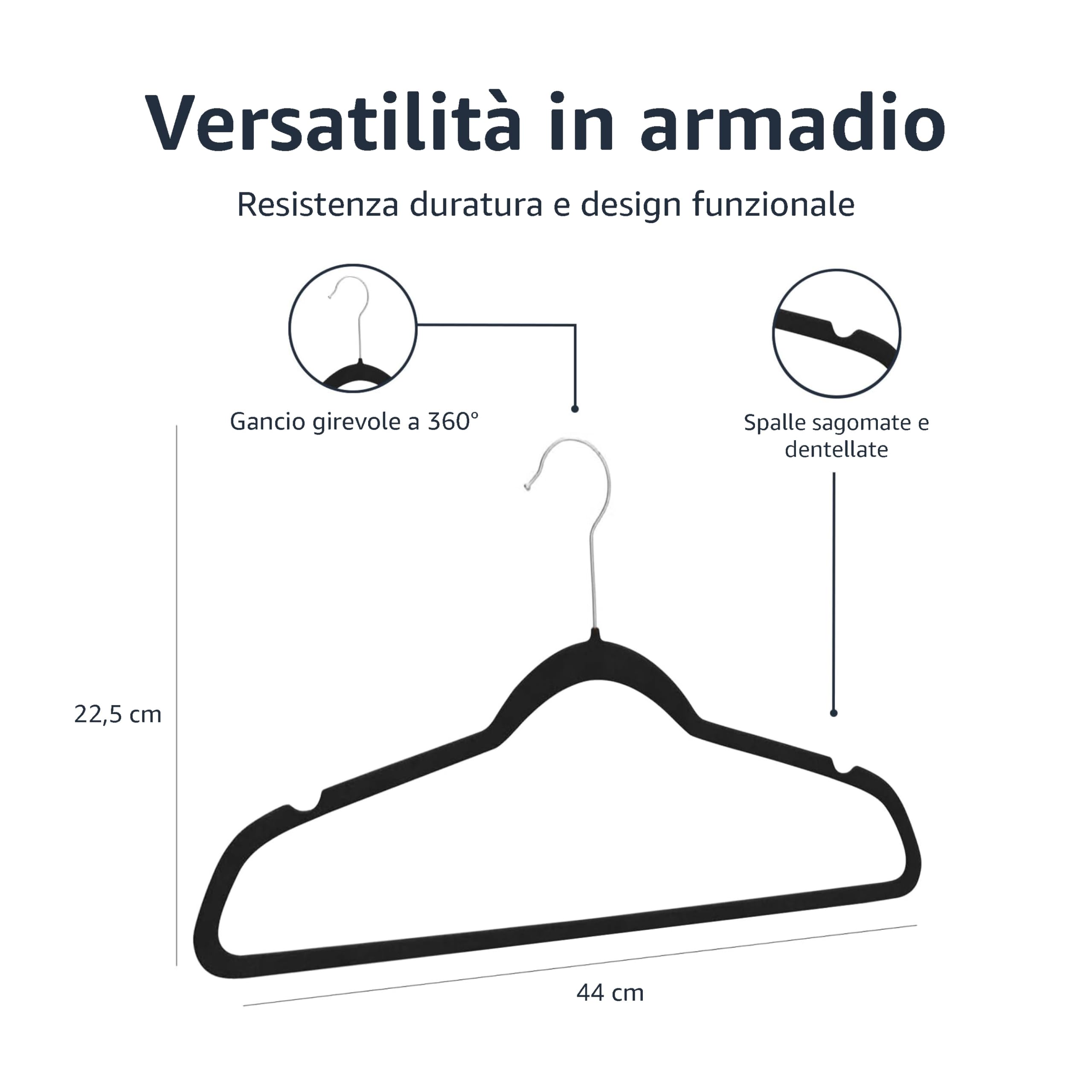 Amazon Basics grucce velluto nere 50 pezzi antiscivolo