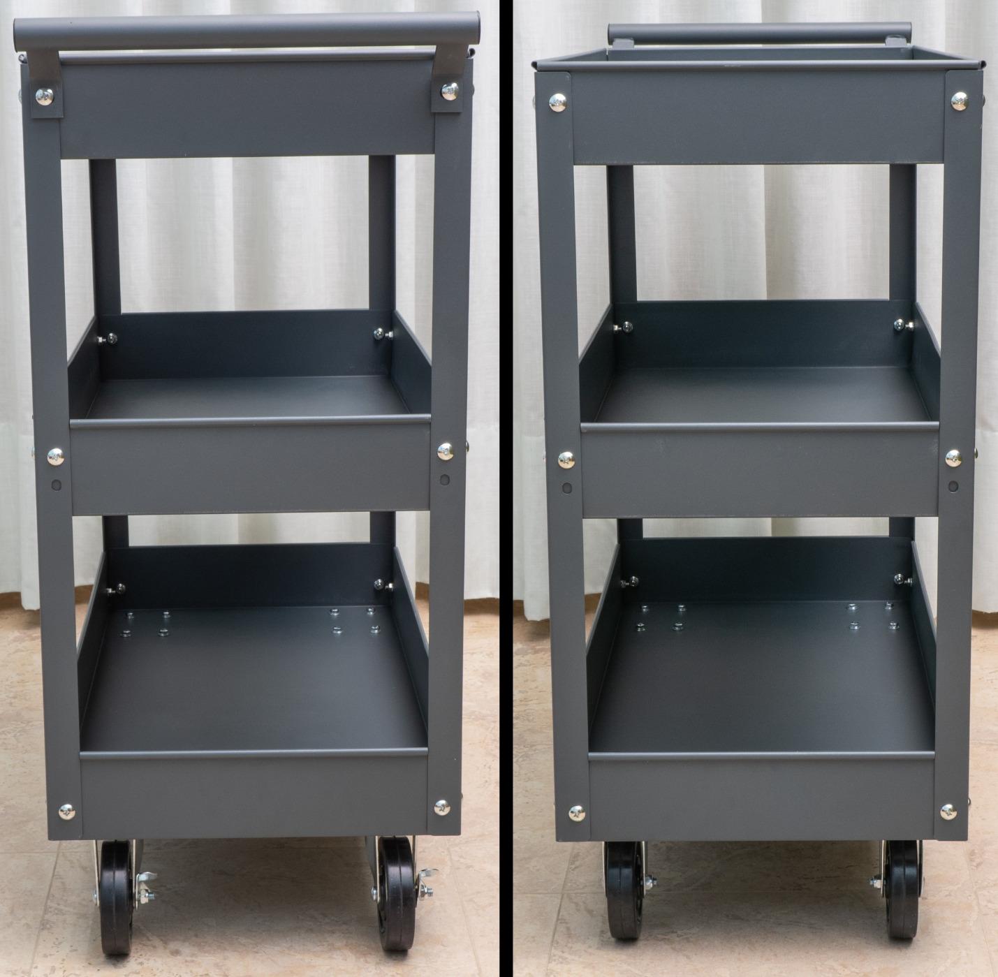 Amazon Basics Carrello Multiuso 3 Ripiani Rosso Acciaio