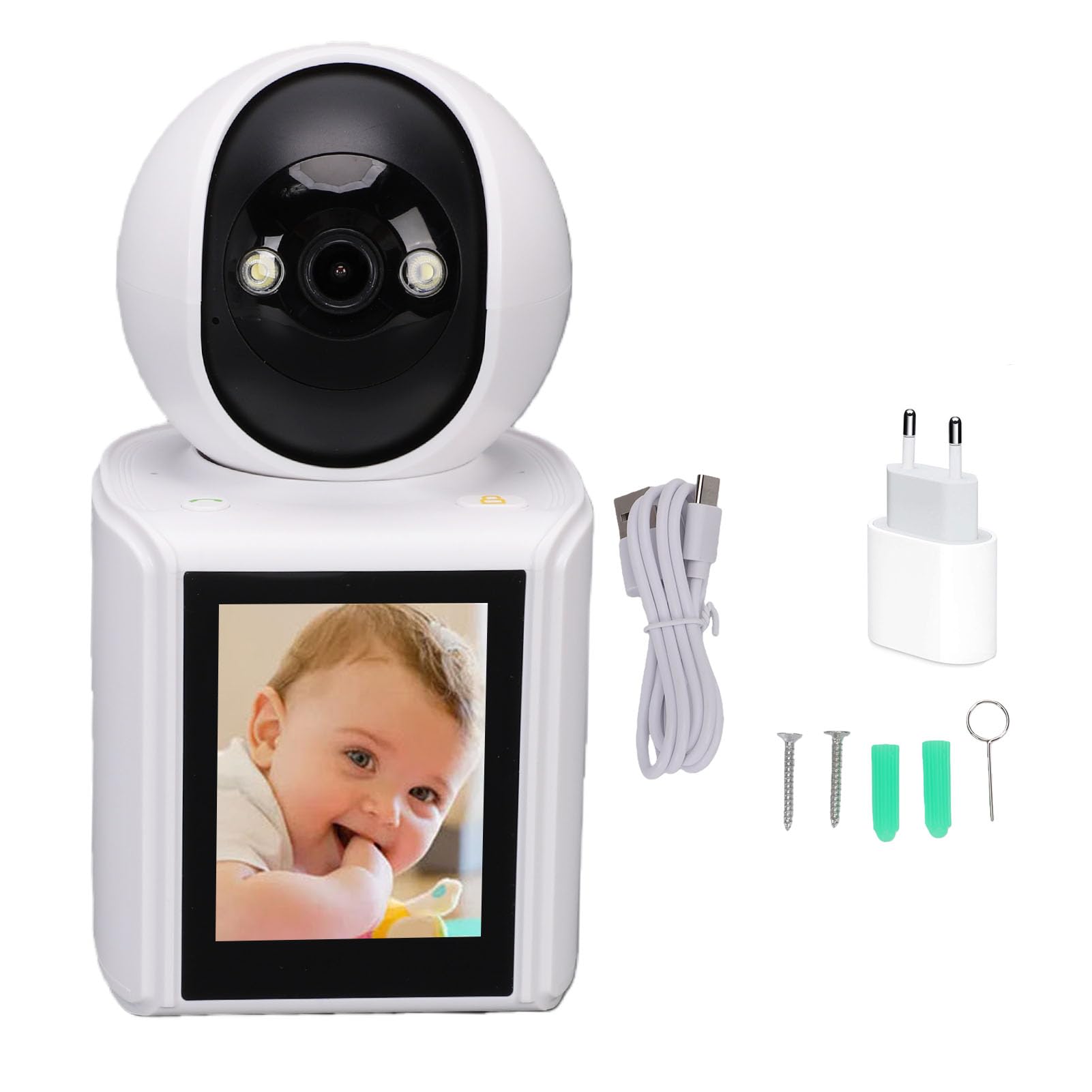Elprico Telecamera Sicurezza WiFi con Schermo 2MP 1080p
