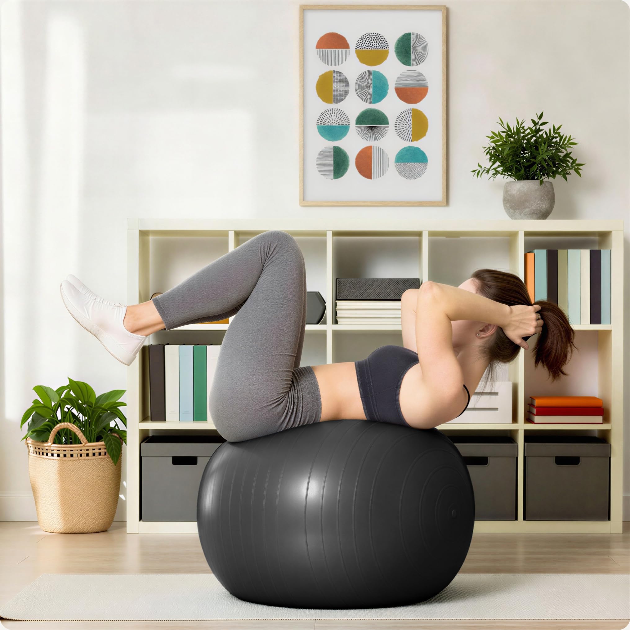 Amazon Basics palla fitness yoga 65 cm nera antiscoppio