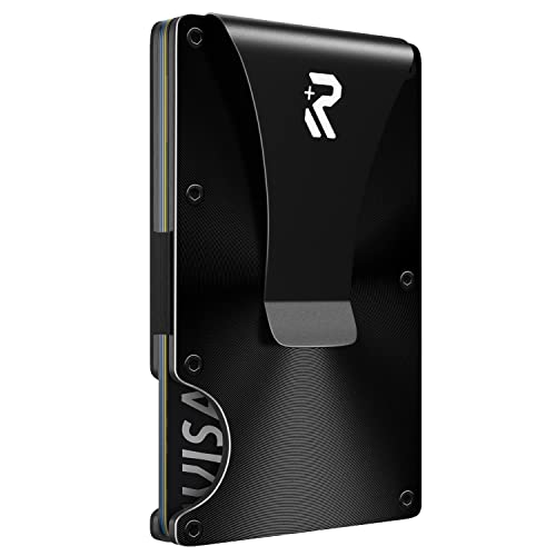 RealPlus CD-Nero Portacarte Metallico Nero RFID 12 Carte