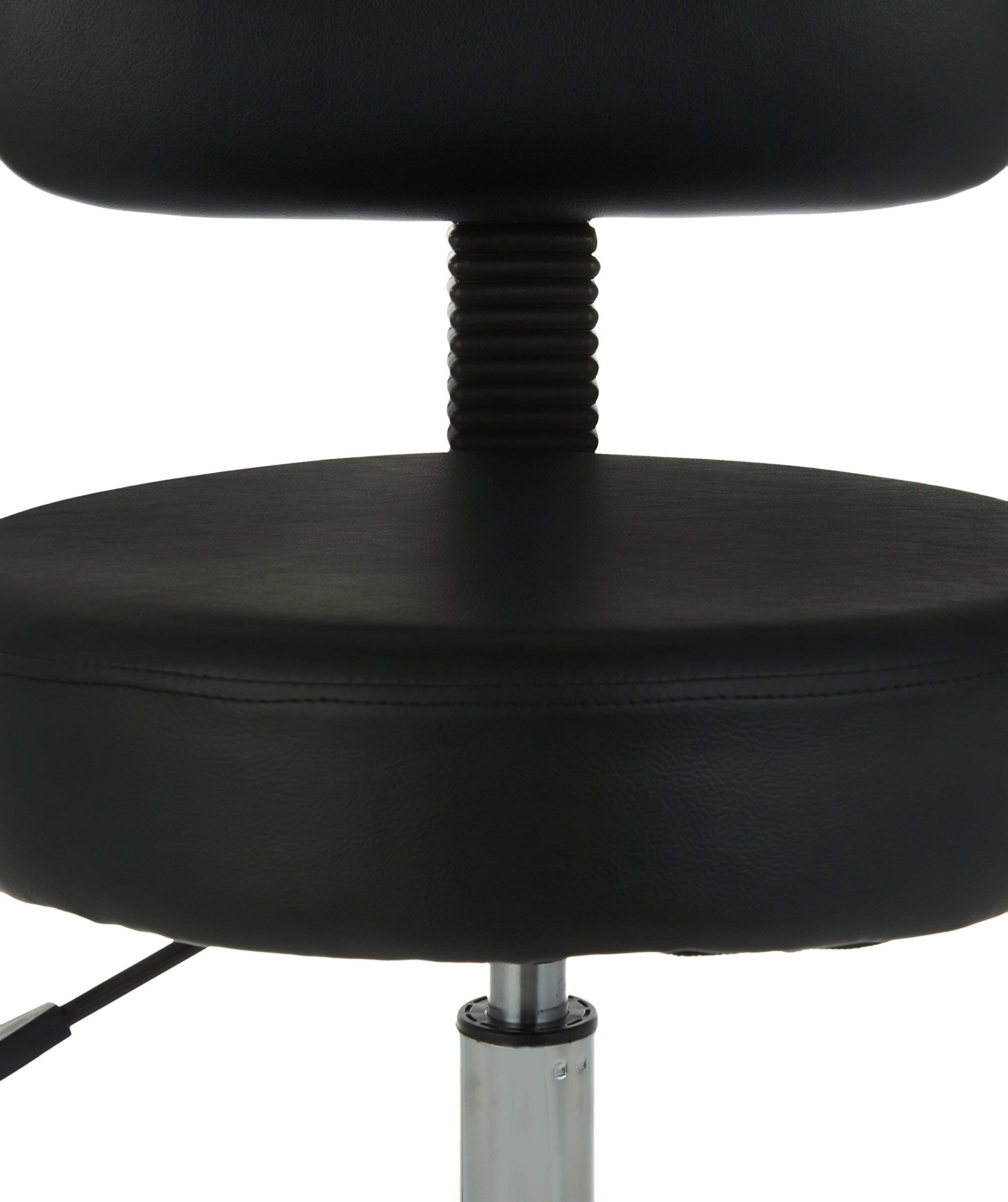 AmazonBasics Sgabello Alto Ufficio Nero con Schienale Imbottito