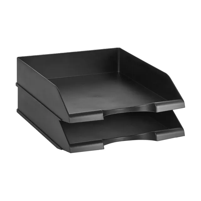 Amazon Basics Vassoio Portacorrispondenza A4 Nero 2 Pezzi