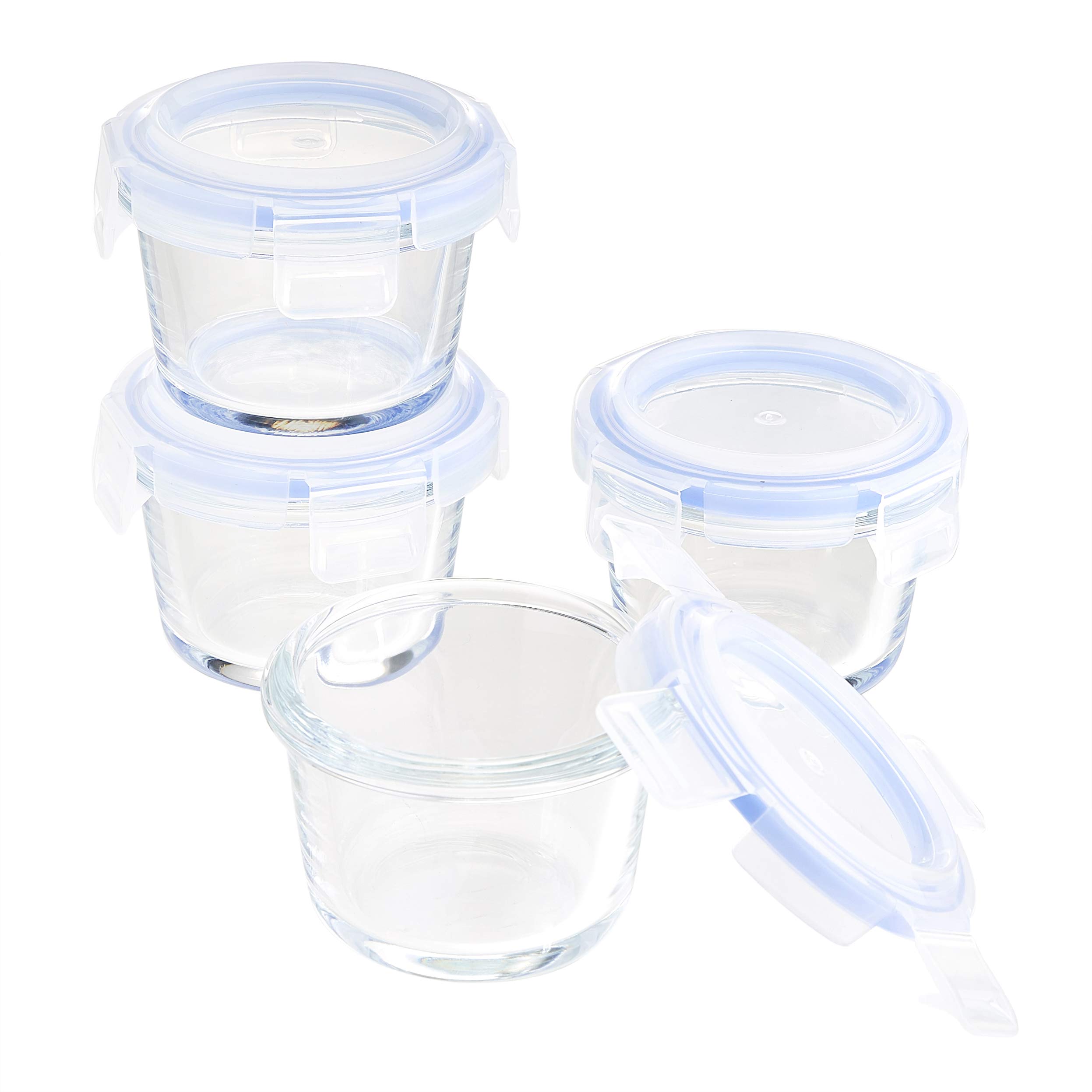AmazonBasics ABL001 contenitori vetro 120 ml 4 pezzi borosilicato