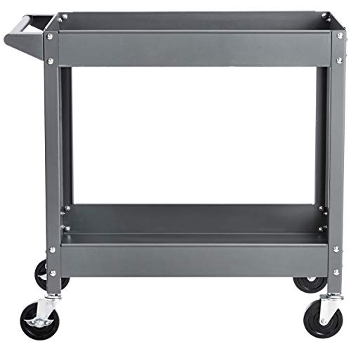 AmazonBasics Carrello Multiuso Acciaio 2 Ripiani Grigio 181 kg